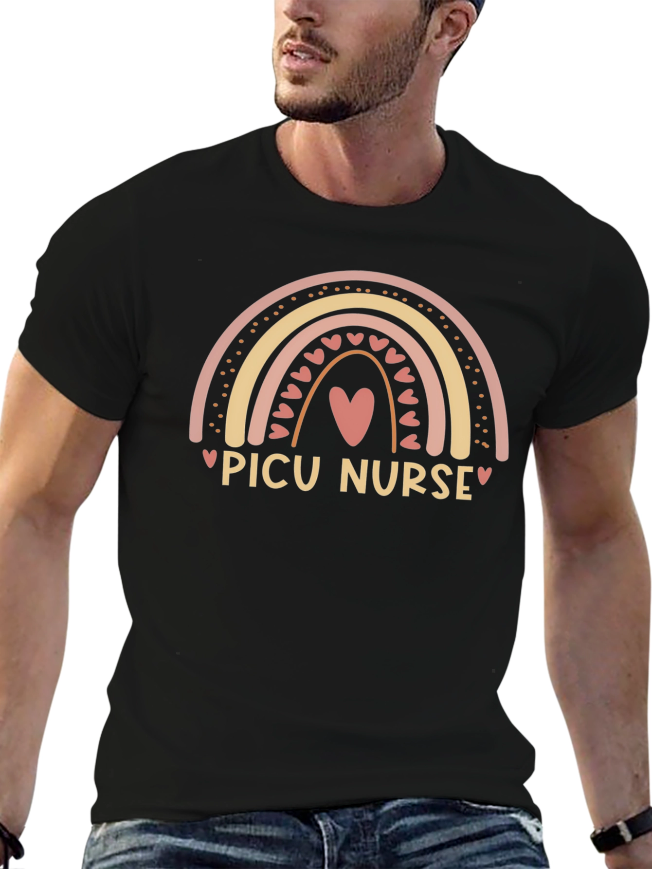 PICU Nurse Rainbow Graphic Tee