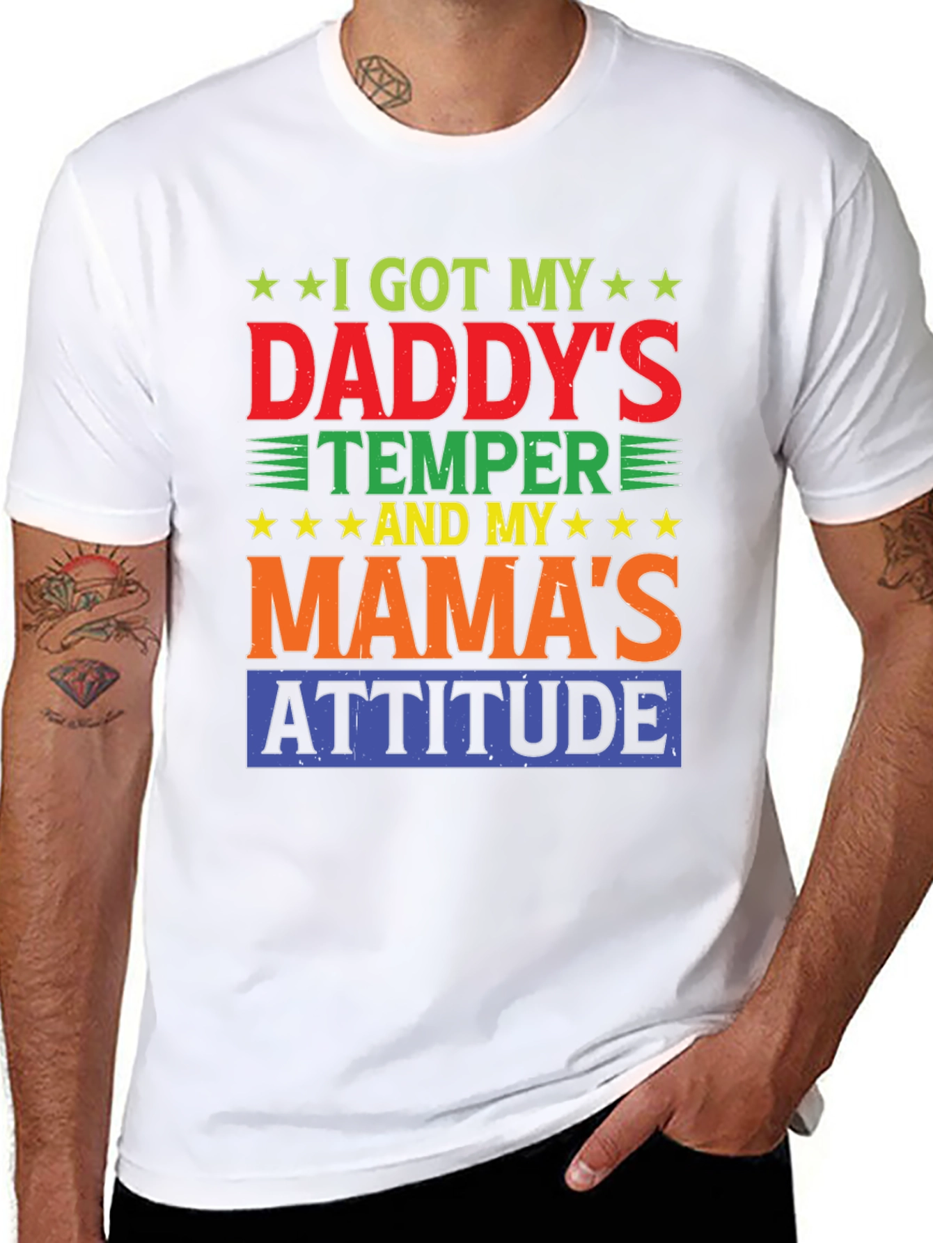 Daddys Temper Mamas Attitude Graphic Tee
