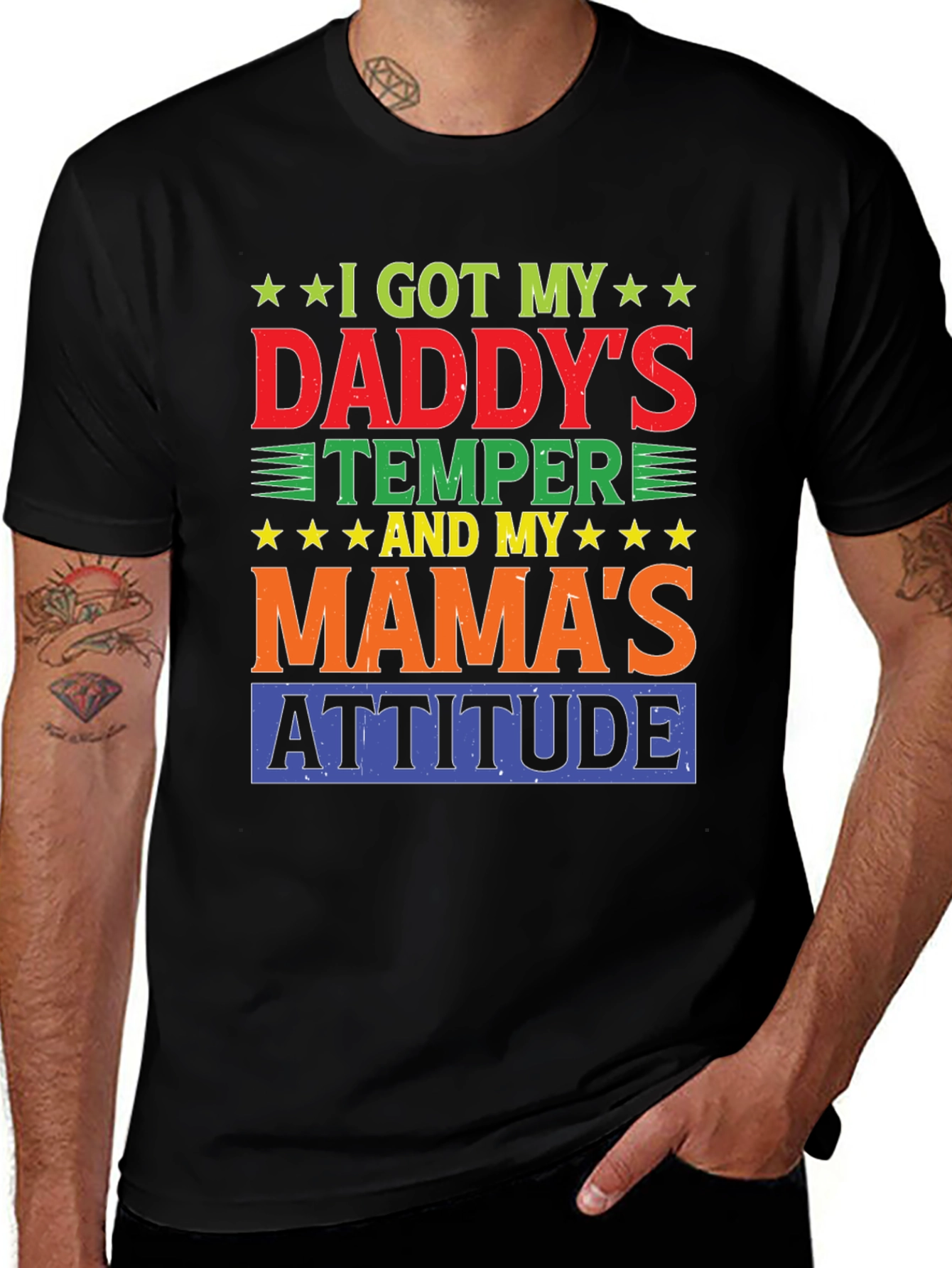 Daddys Temper Mamas Attitude Graphic Tee
