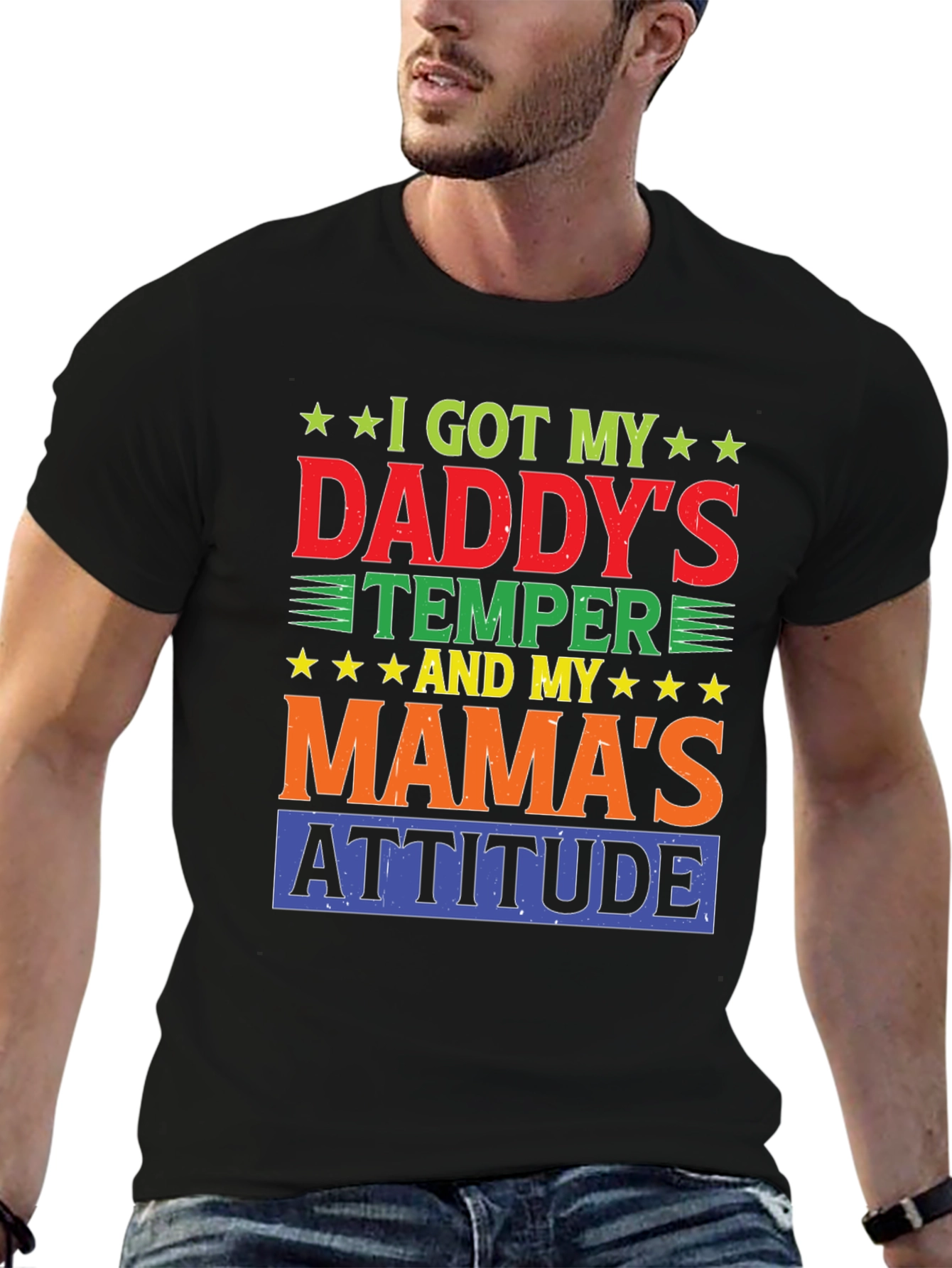 Daddys Temper Mamas Attitude Graphic Tee