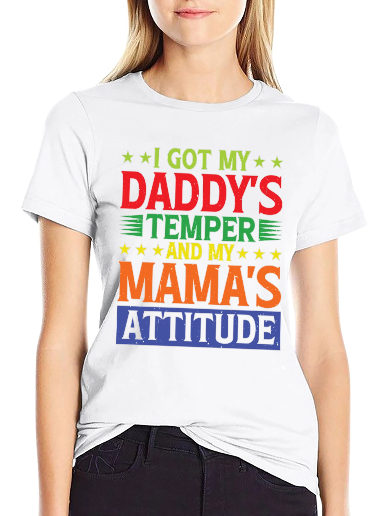 Daddys Temper Mamas Attitude Graphic Tee