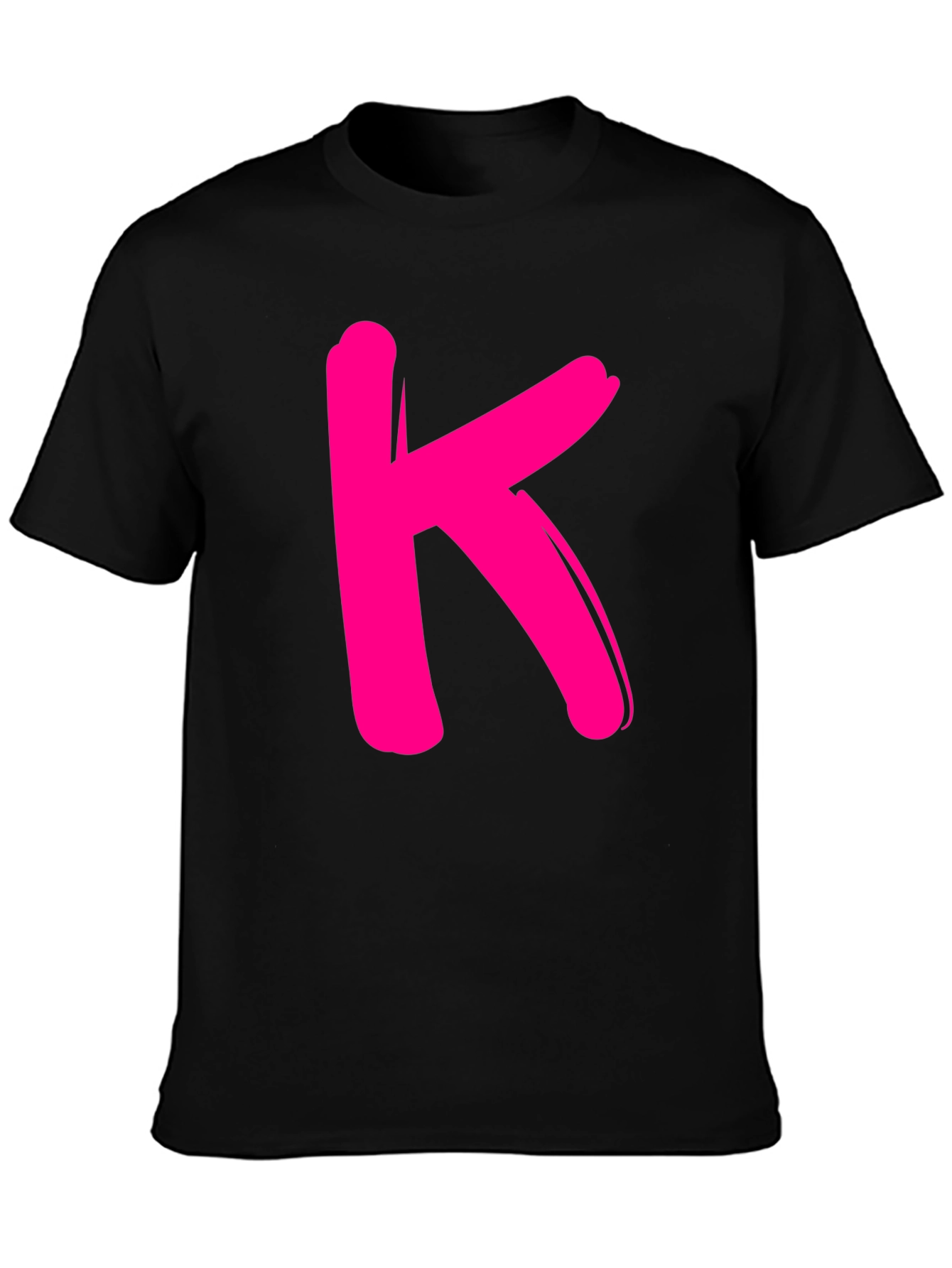 Bold K Graphic Tee - Black Cotton Casual Shirt