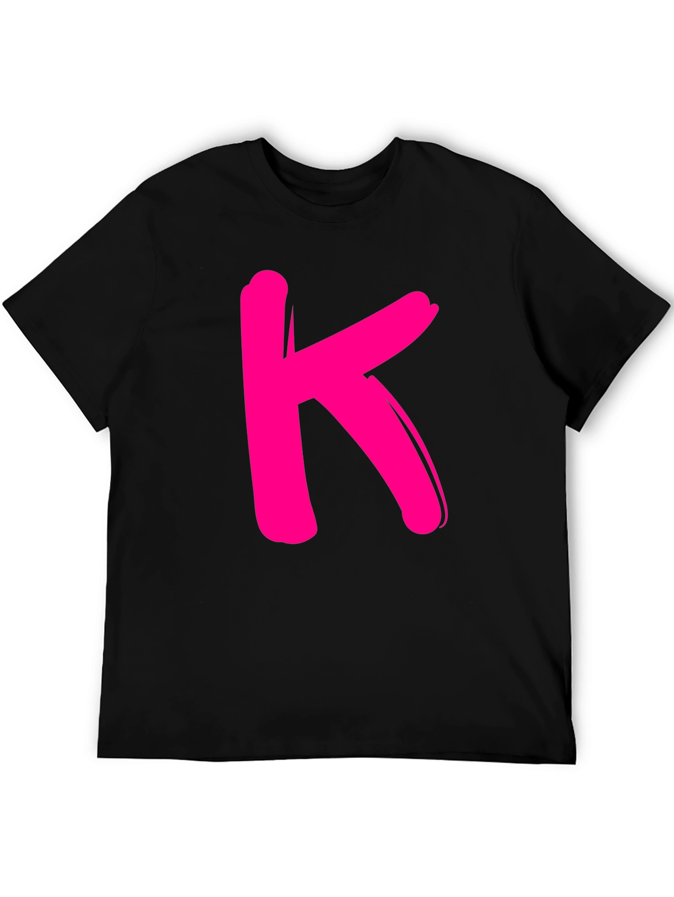 Bold K Graphic Tee - Black Cotton Casual Shirt