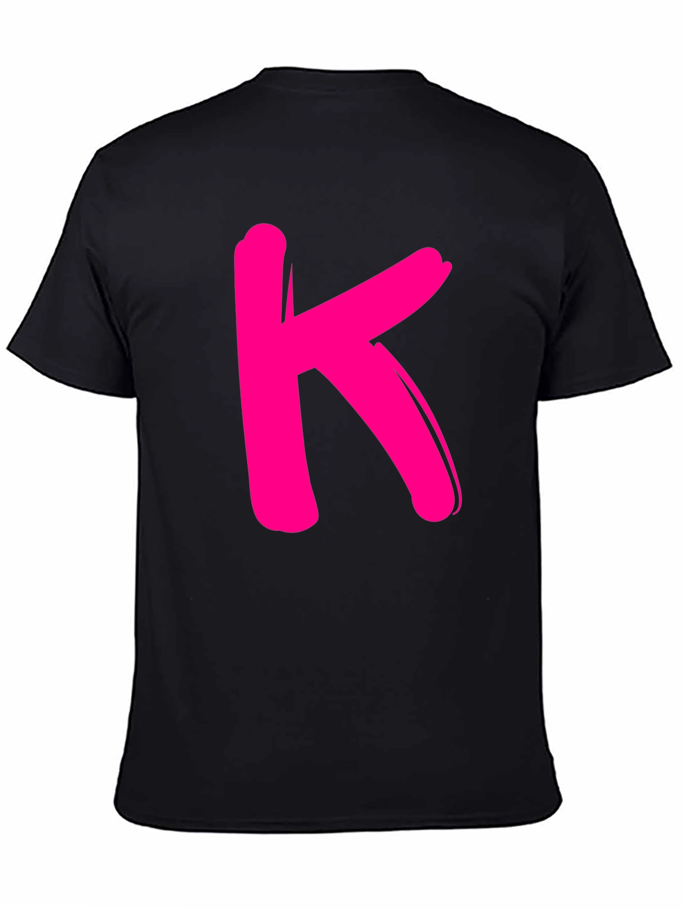 Bold K Graphic Tee - Black Cotton Casual Shirt