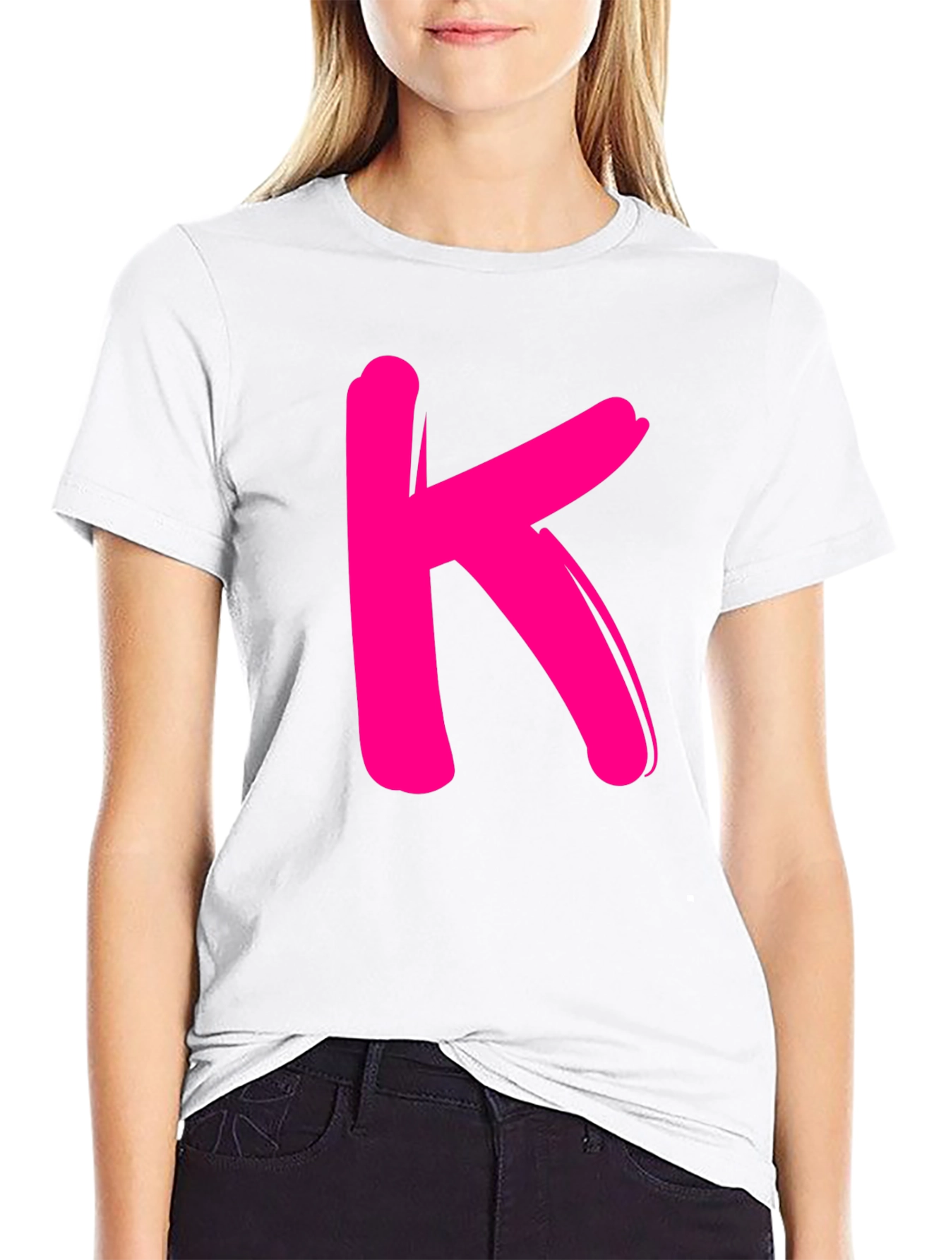 Bold K Graphic Tee - Black Cotton Casual Shirt