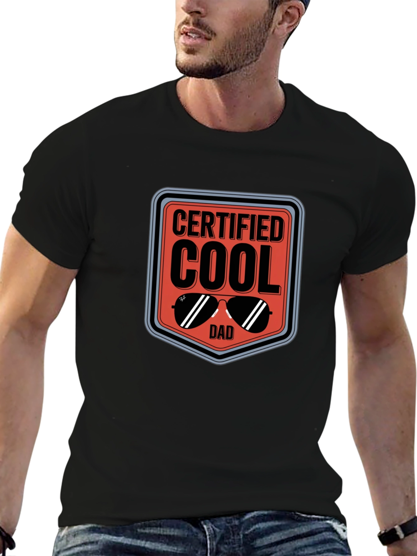 Cool Dad Certified Graphic Tee - Black