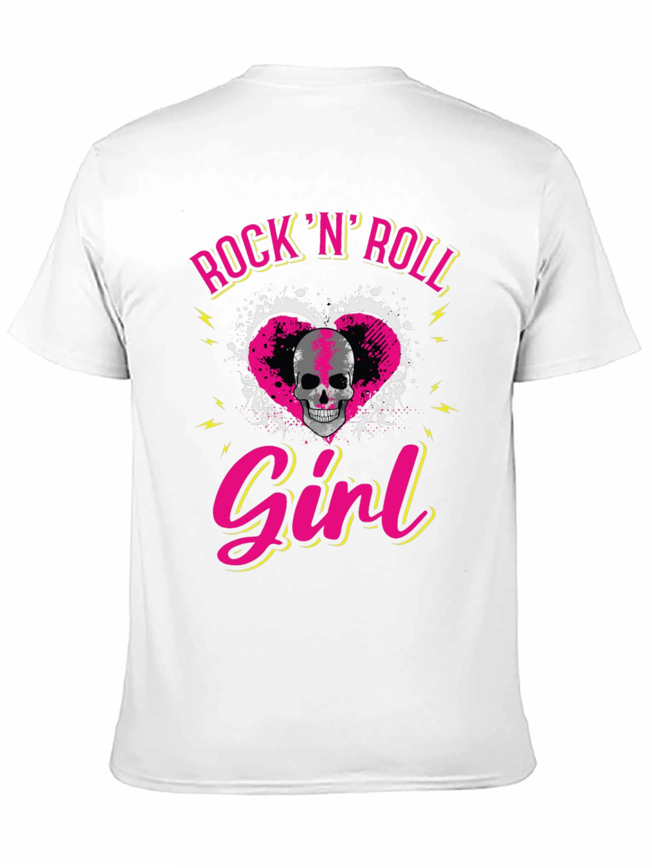 Rock N Roll Girl Skull Graphic T-Shirt