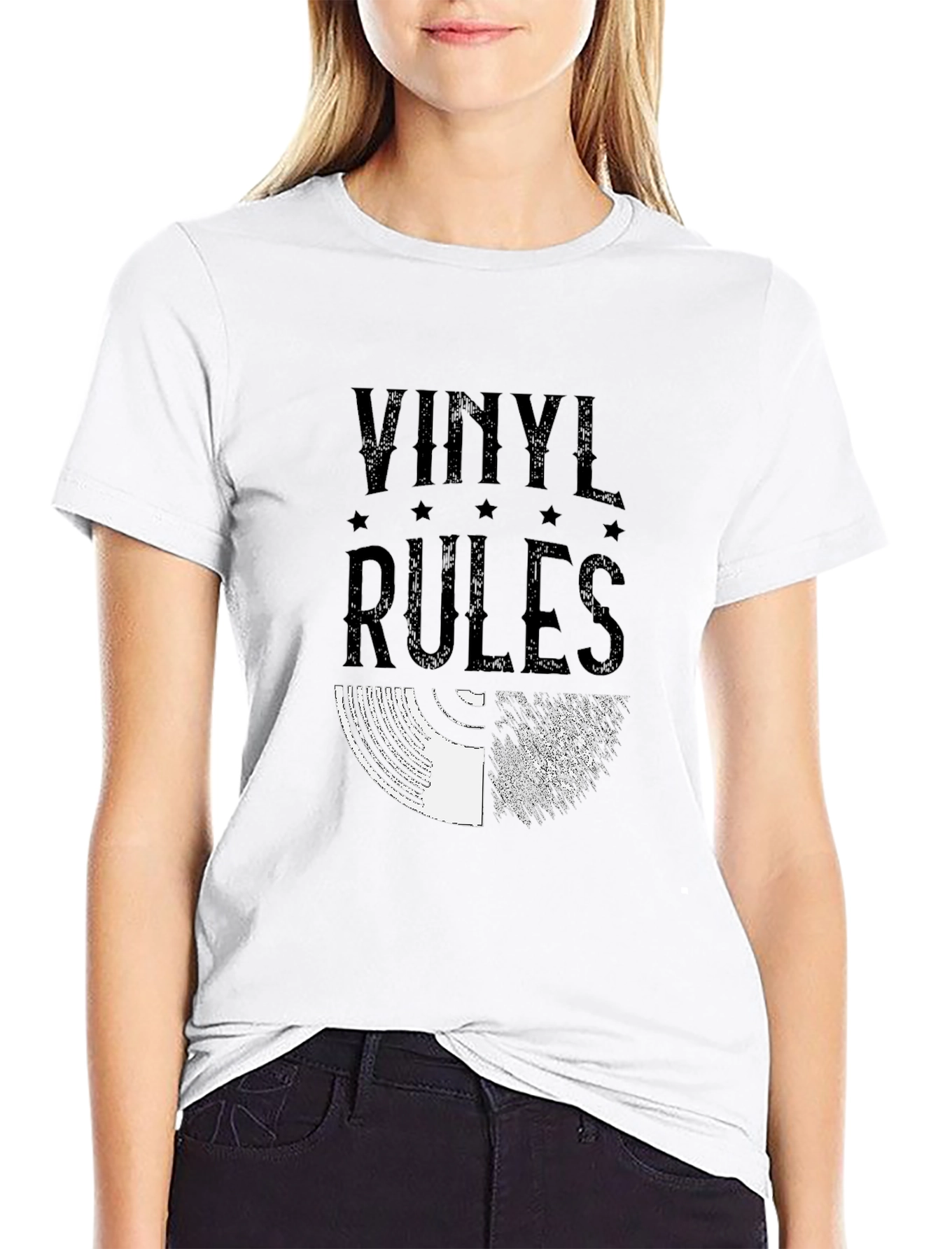 Vinyl Rules Black Graphic Tee