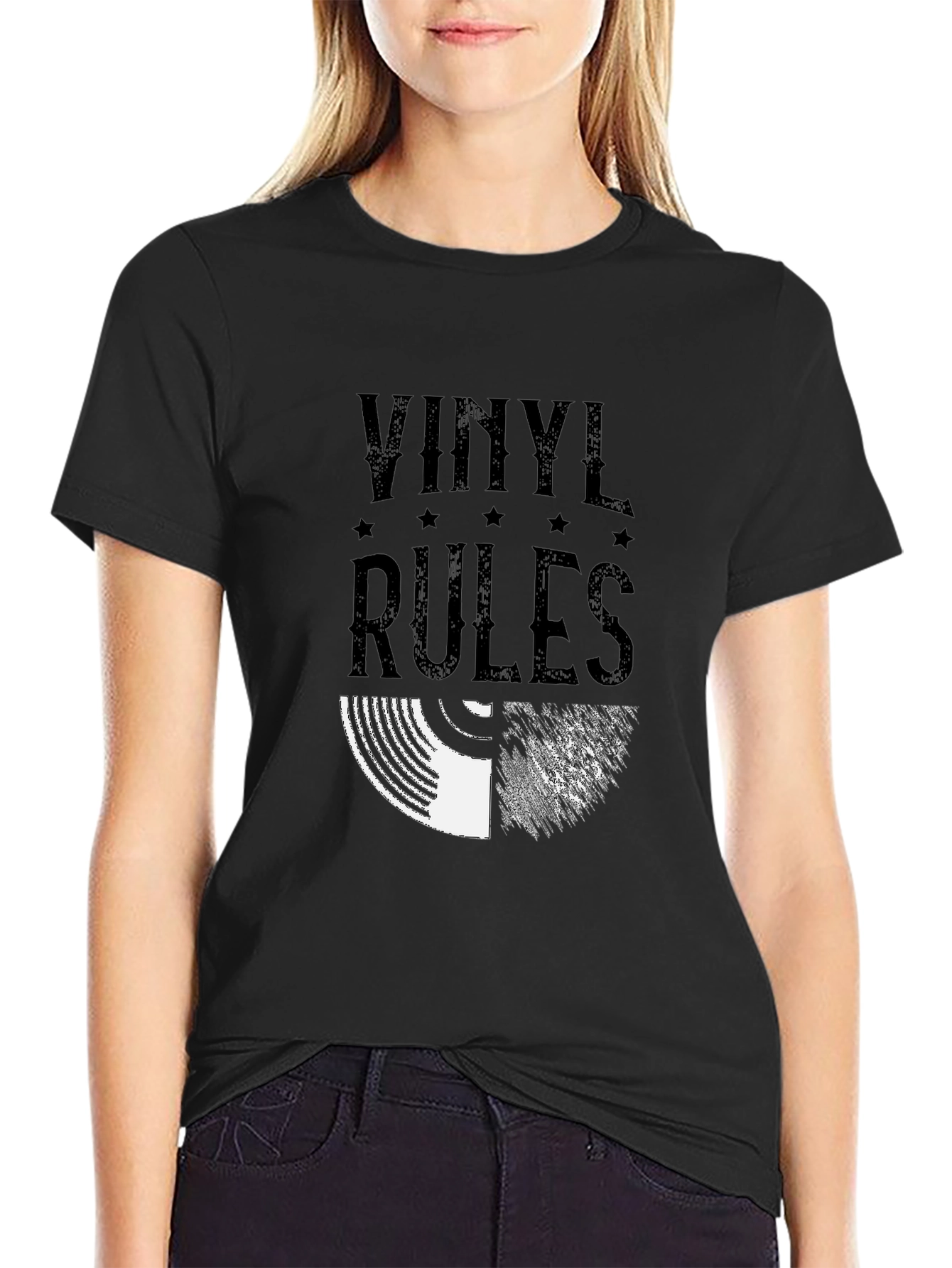 Vinyl Rules Black Graphic Tee