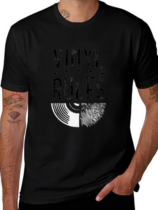 Vinyl Rules Black Graphic Tee