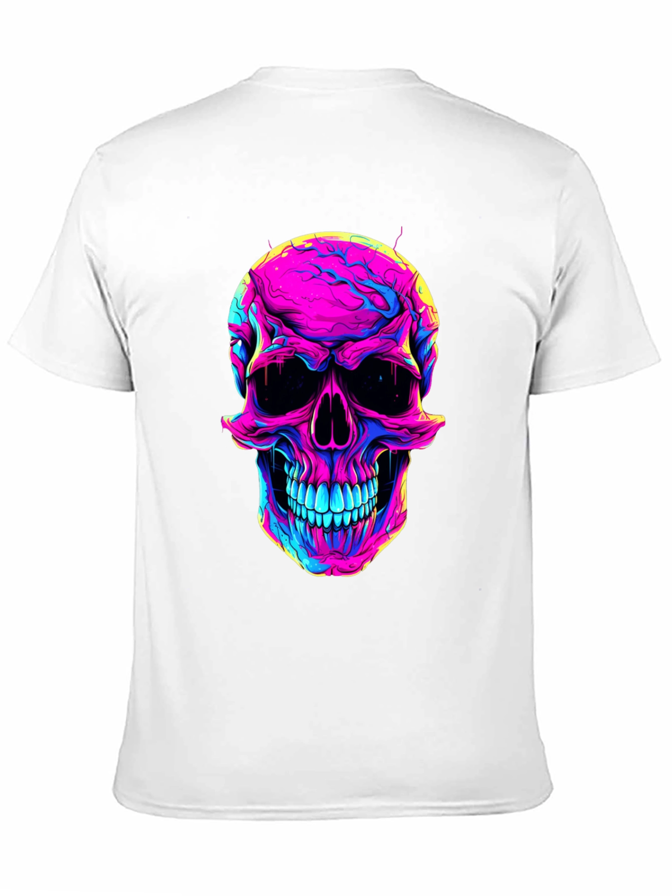 Vibrant Skull Graphic Tee - Neon Skull T-Shirt