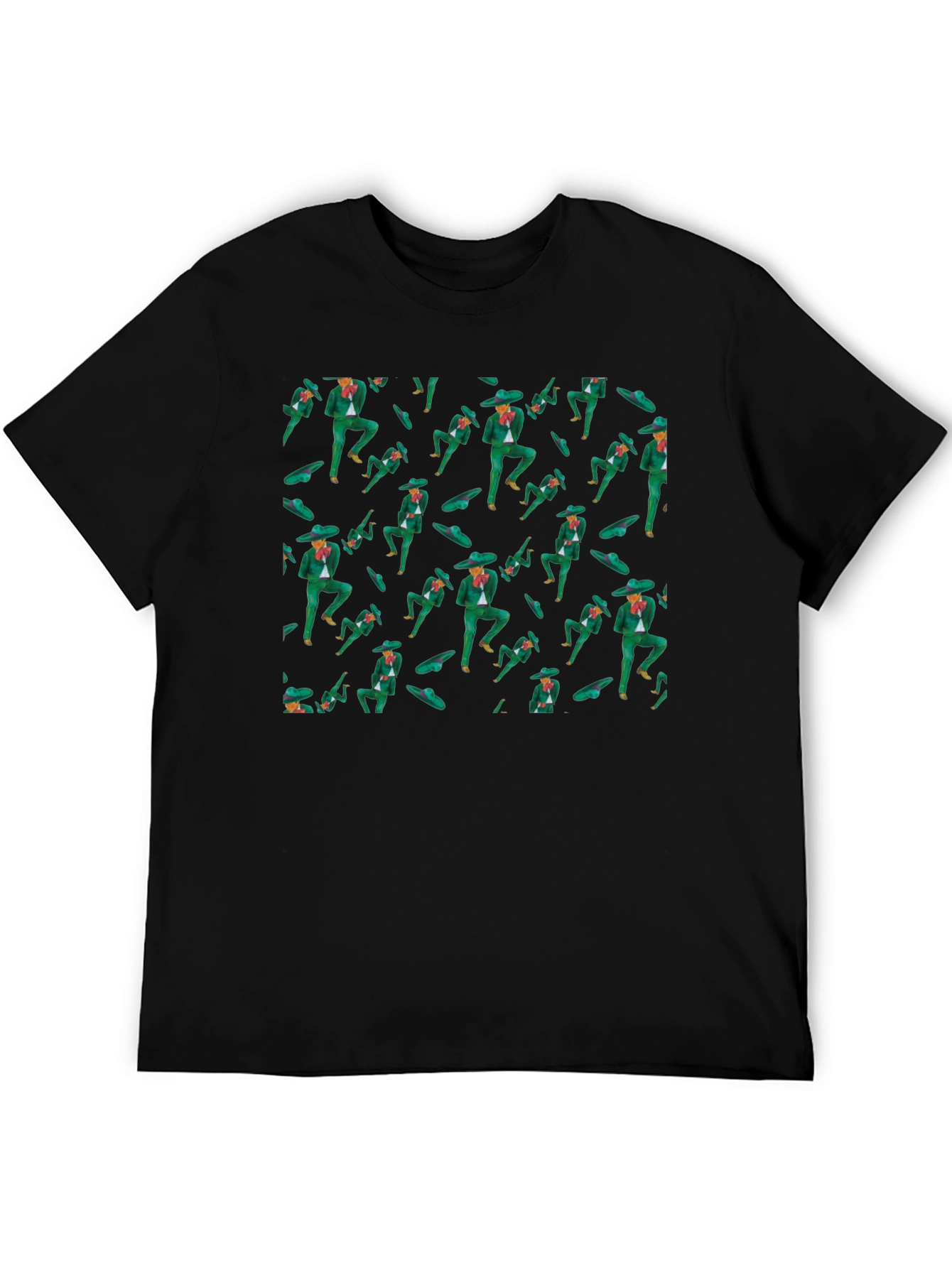 Mariachi Dancer Pattern Black T-Shirt