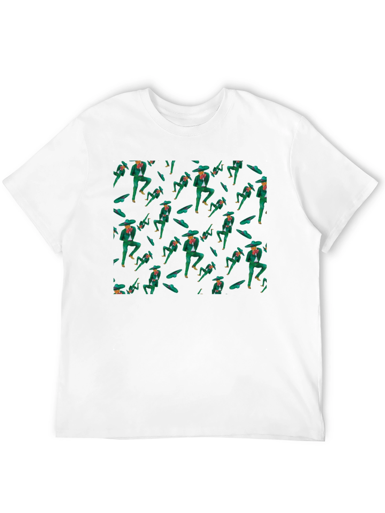 Mariachi Dancer Pattern Black T-Shirt