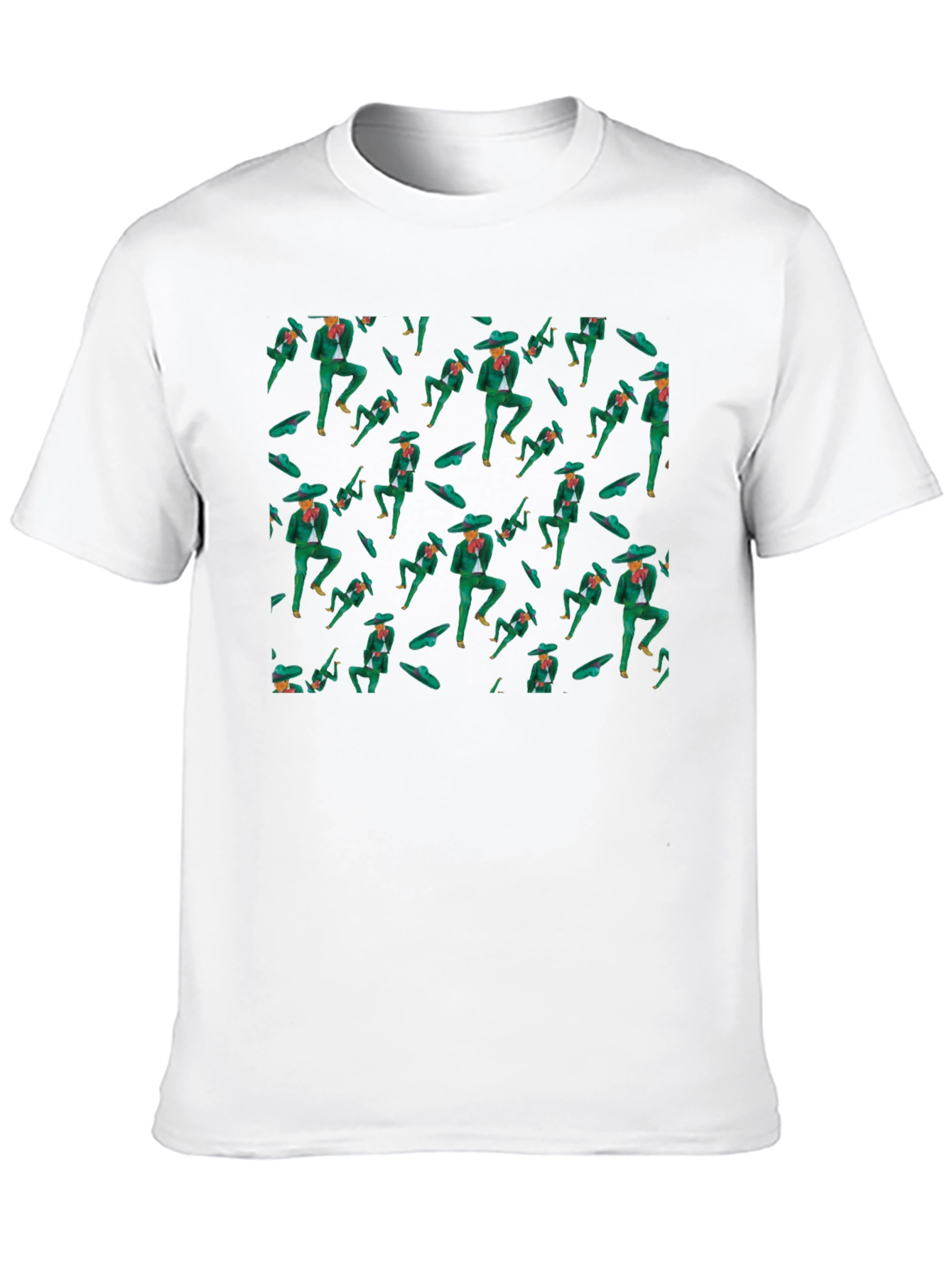 Mariachi Dancer Pattern Black T-Shirt