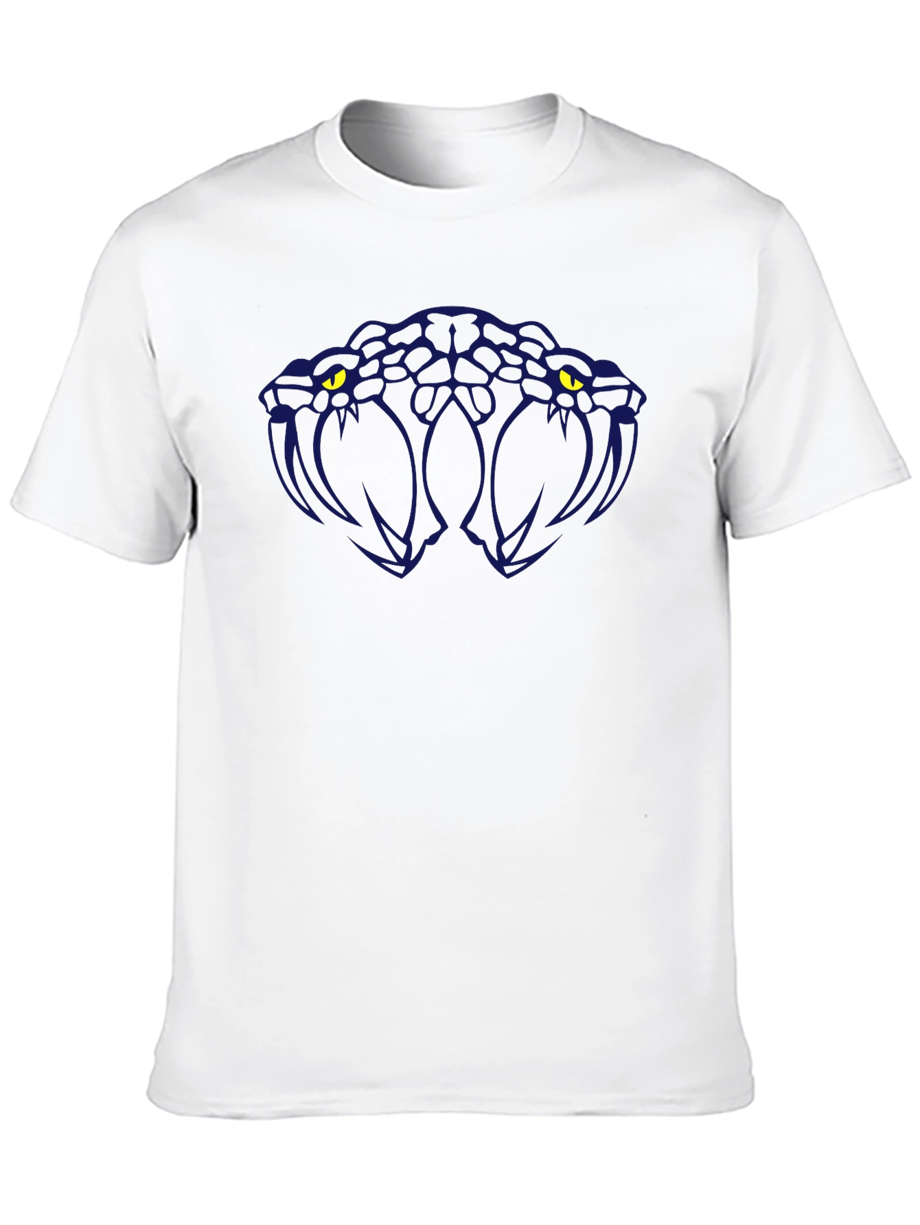 Black T-Shirt with Two-Headed Snake Graphic