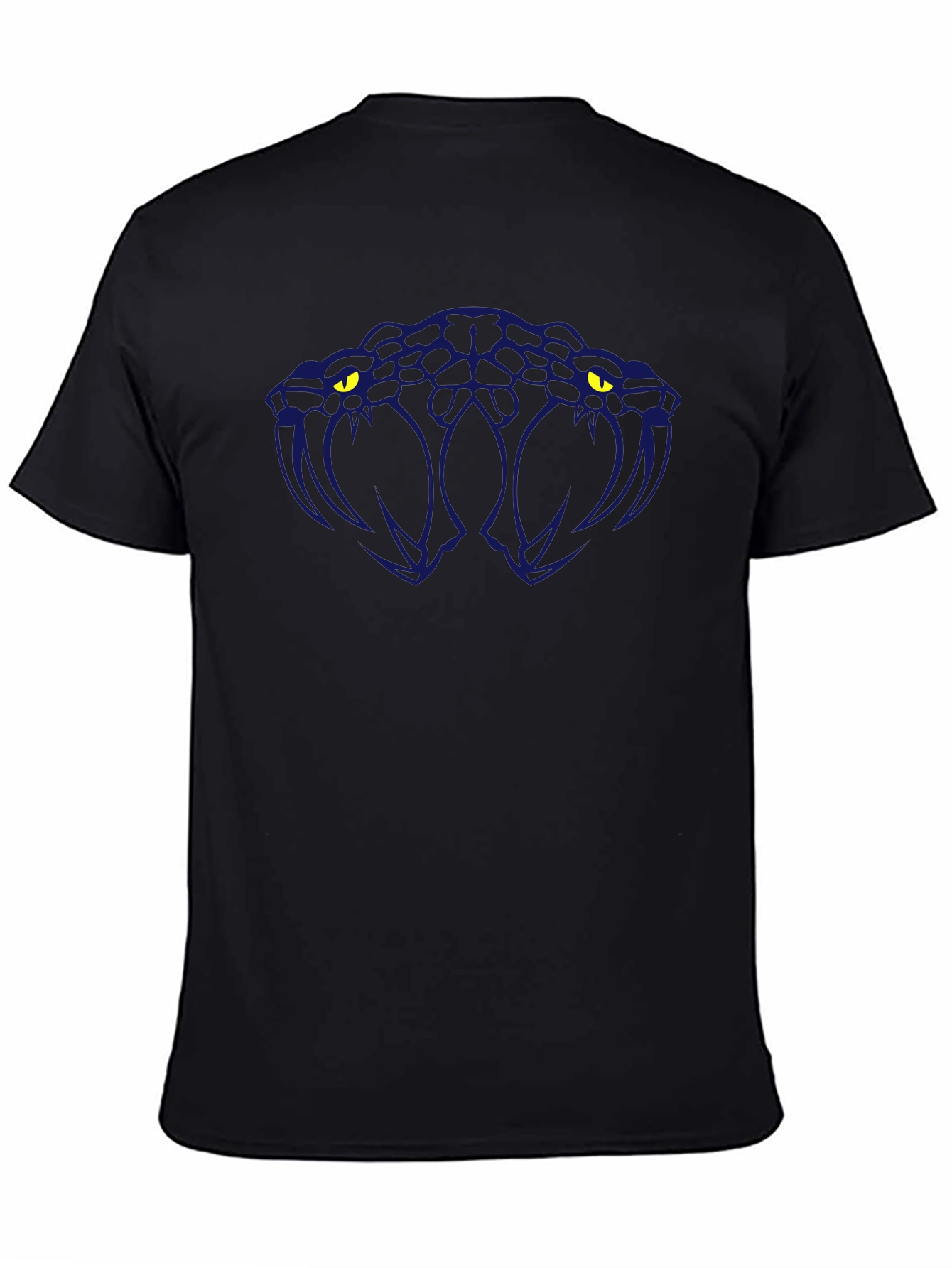 Black T-Shirt with Two-Headed Snake Graphic