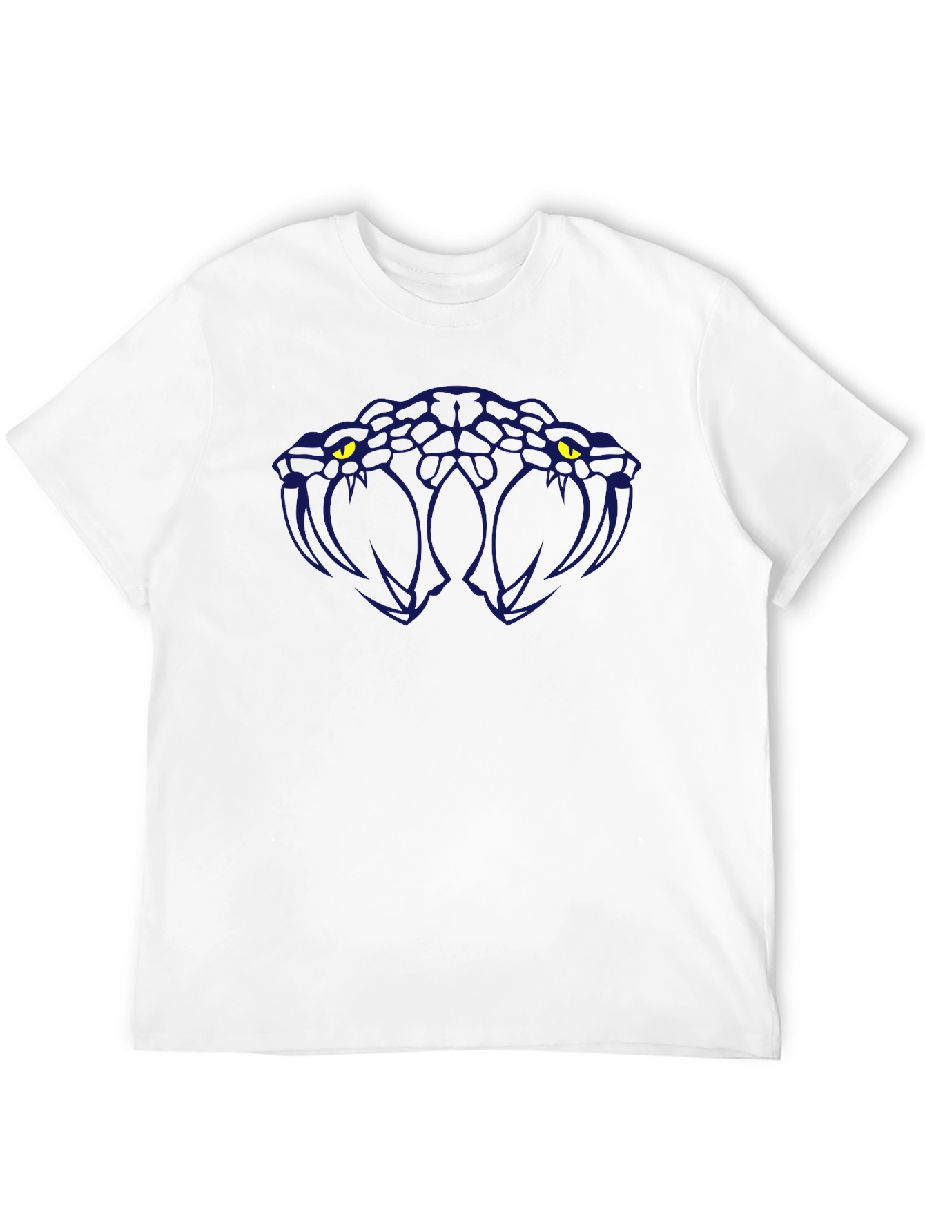 Black T-Shirt with Two-Headed Snake Graphic