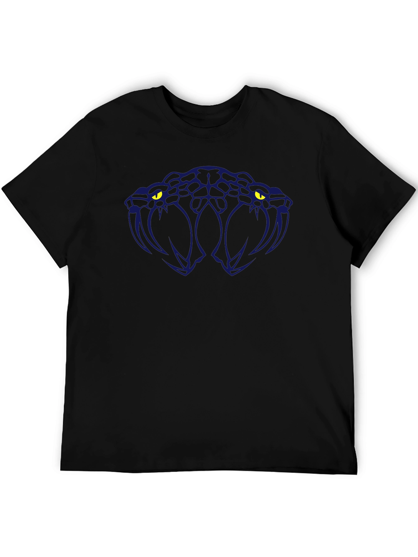 Black T-Shirt with Two-Headed Snake Graphic