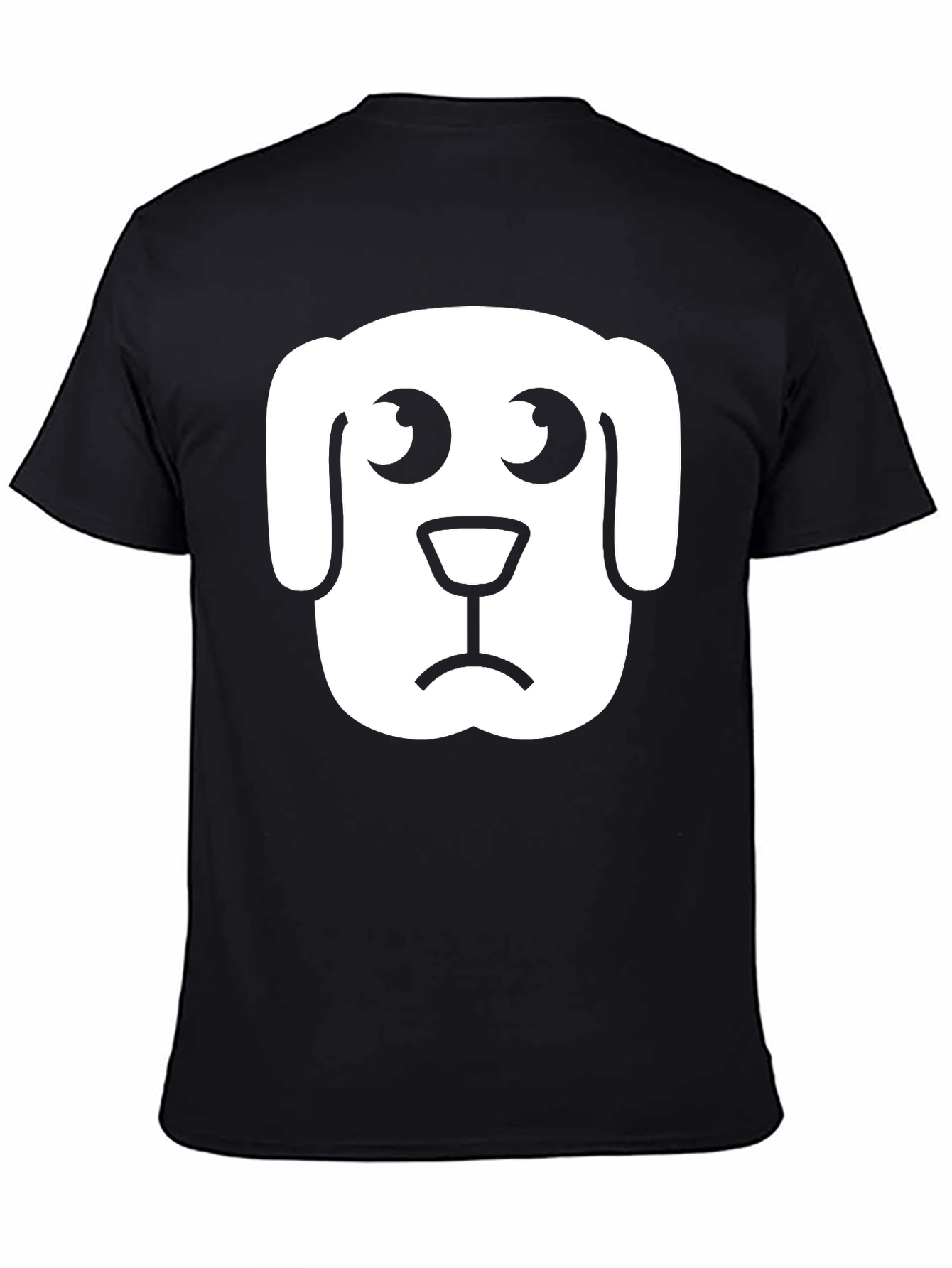 Sad Dog Graphic Tee - Black Cotton T-Shirt