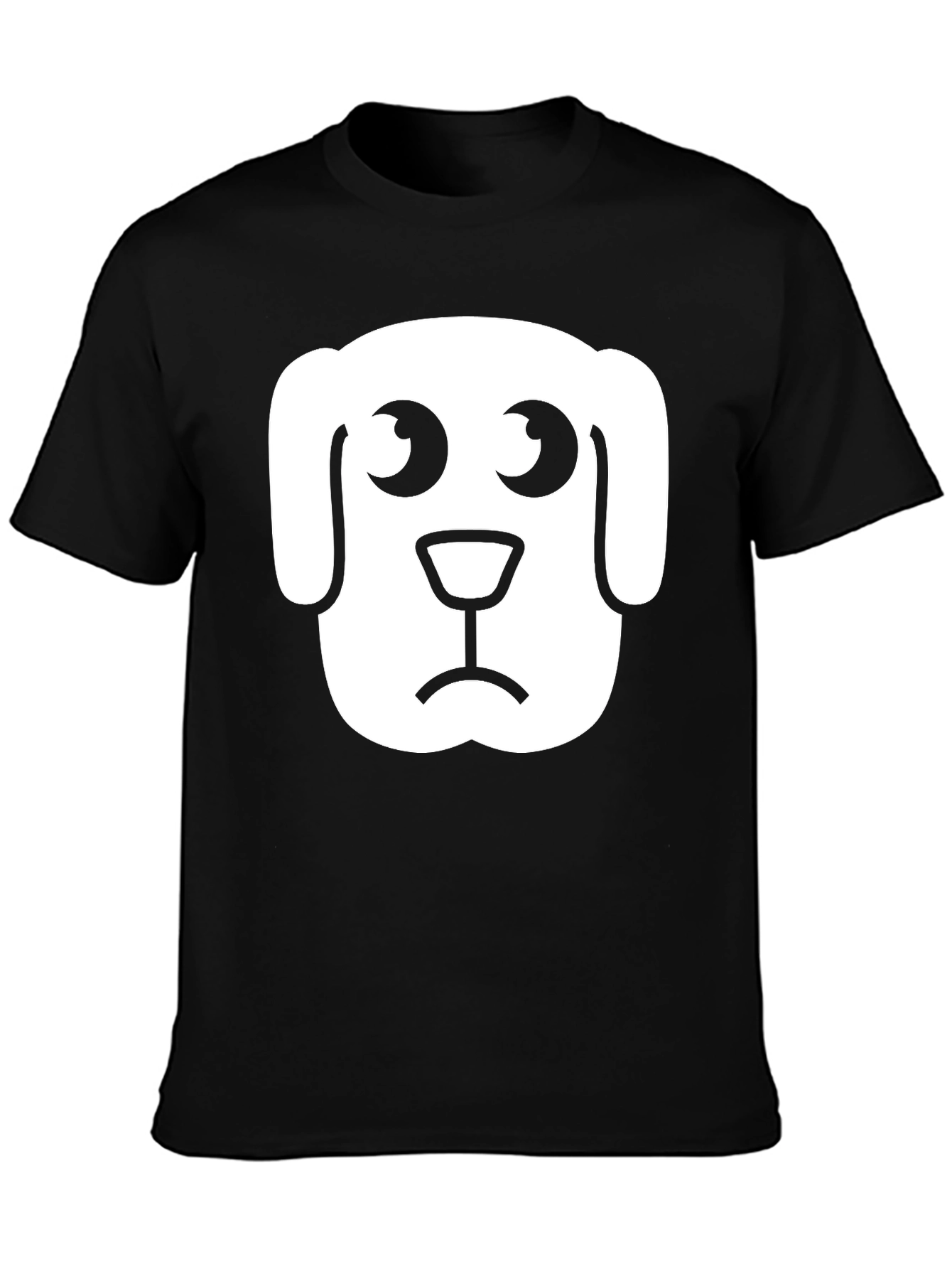 Sad Dog Graphic Tee - Black Cotton T-Shirt