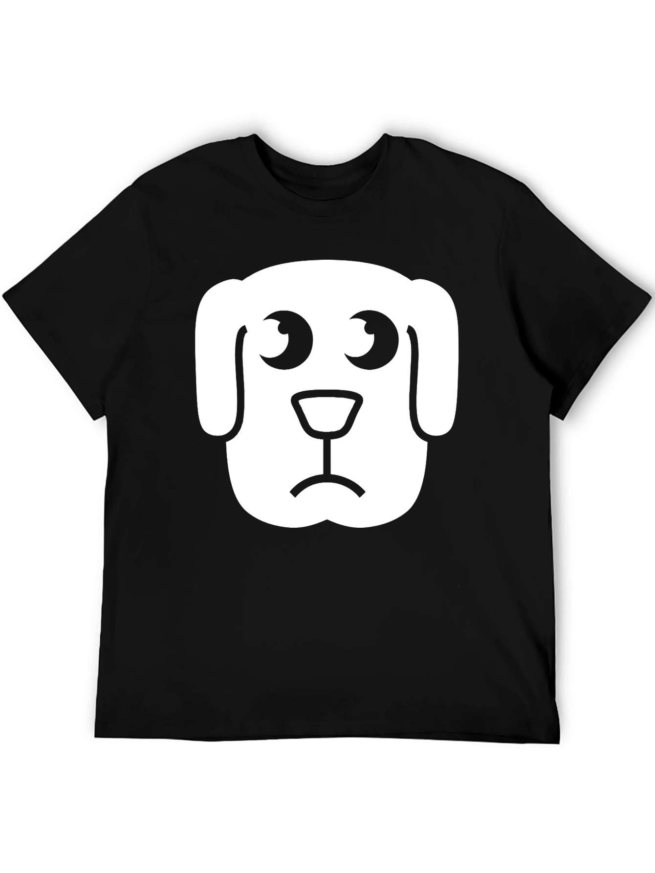 Sad Dog Graphic Tee - Black Cotton T-Shirt