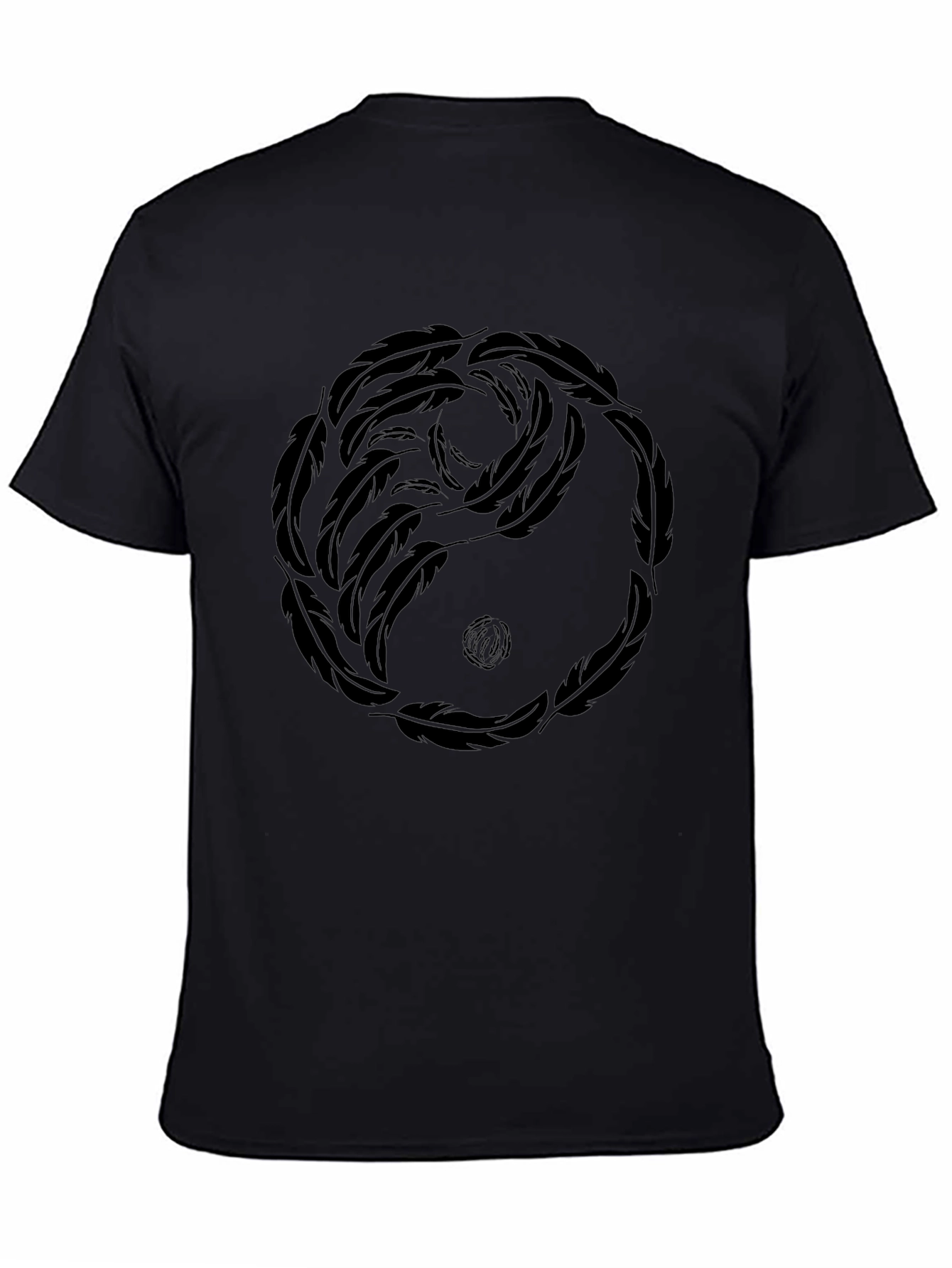 Yin Yang Feather Graphic Tee - Casual Comfort