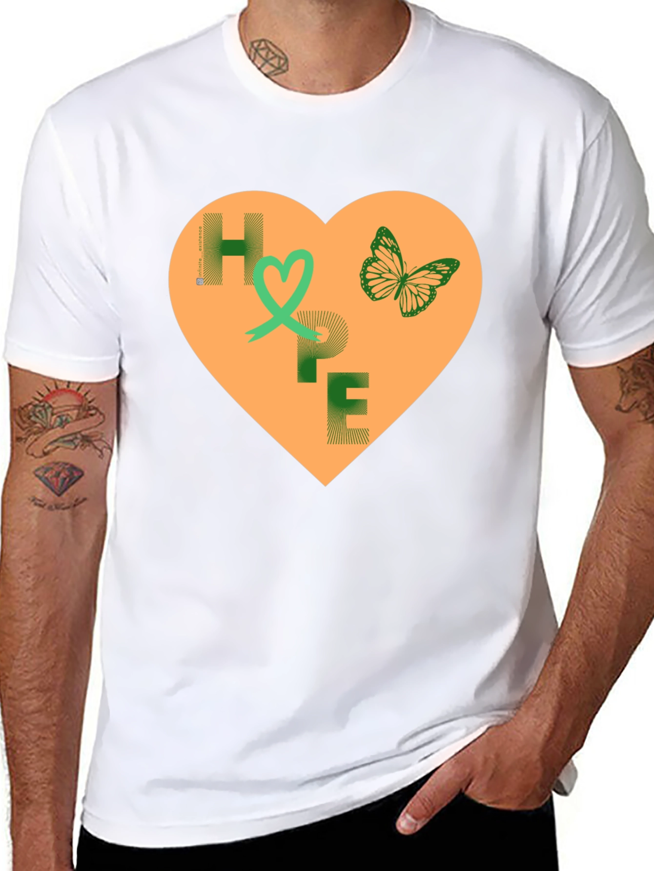 HOPE T-Shirt - Heart Butterfly Graphic Tee