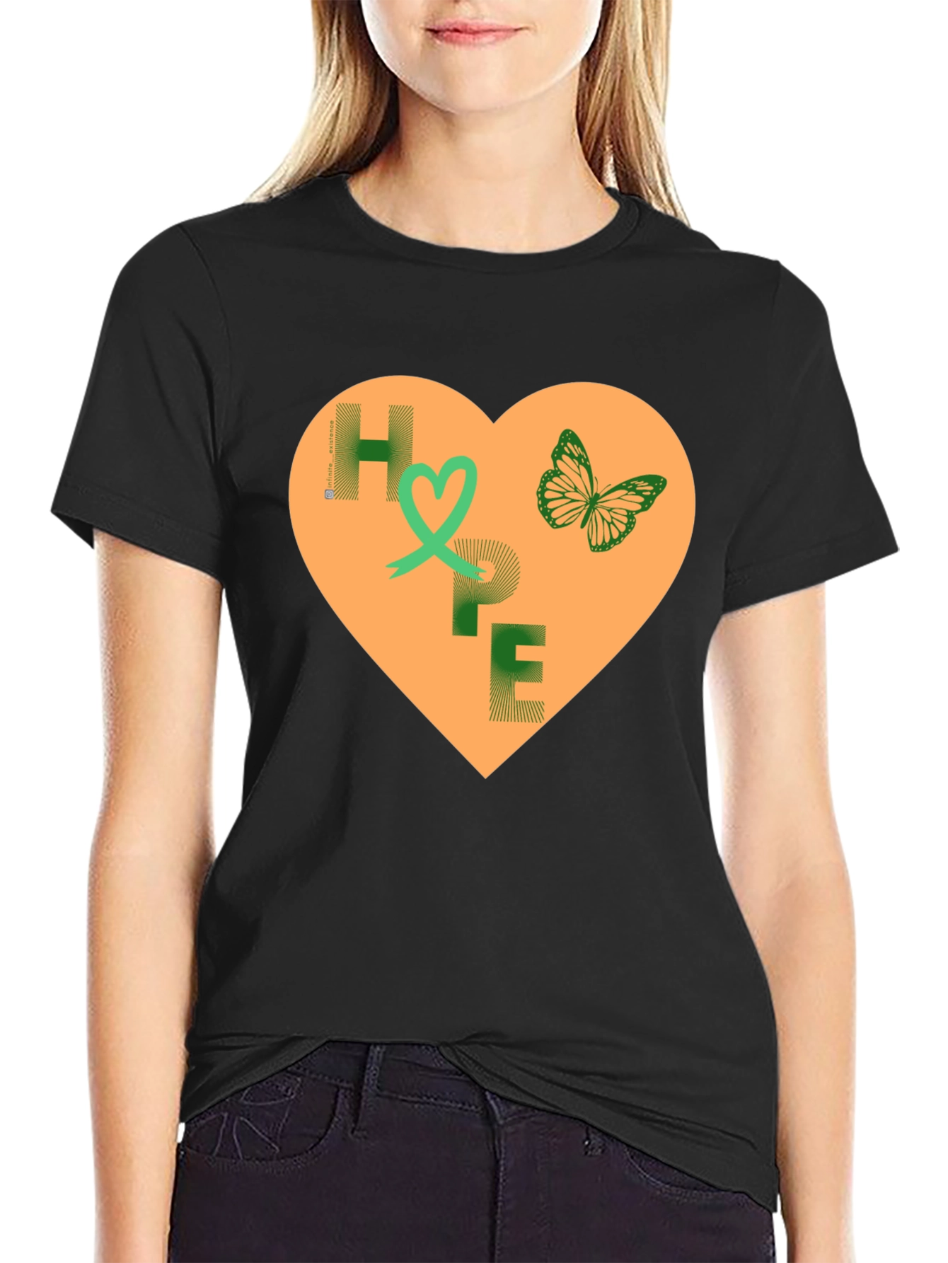 HOPE T-Shirt - Heart Butterfly Graphic Tee