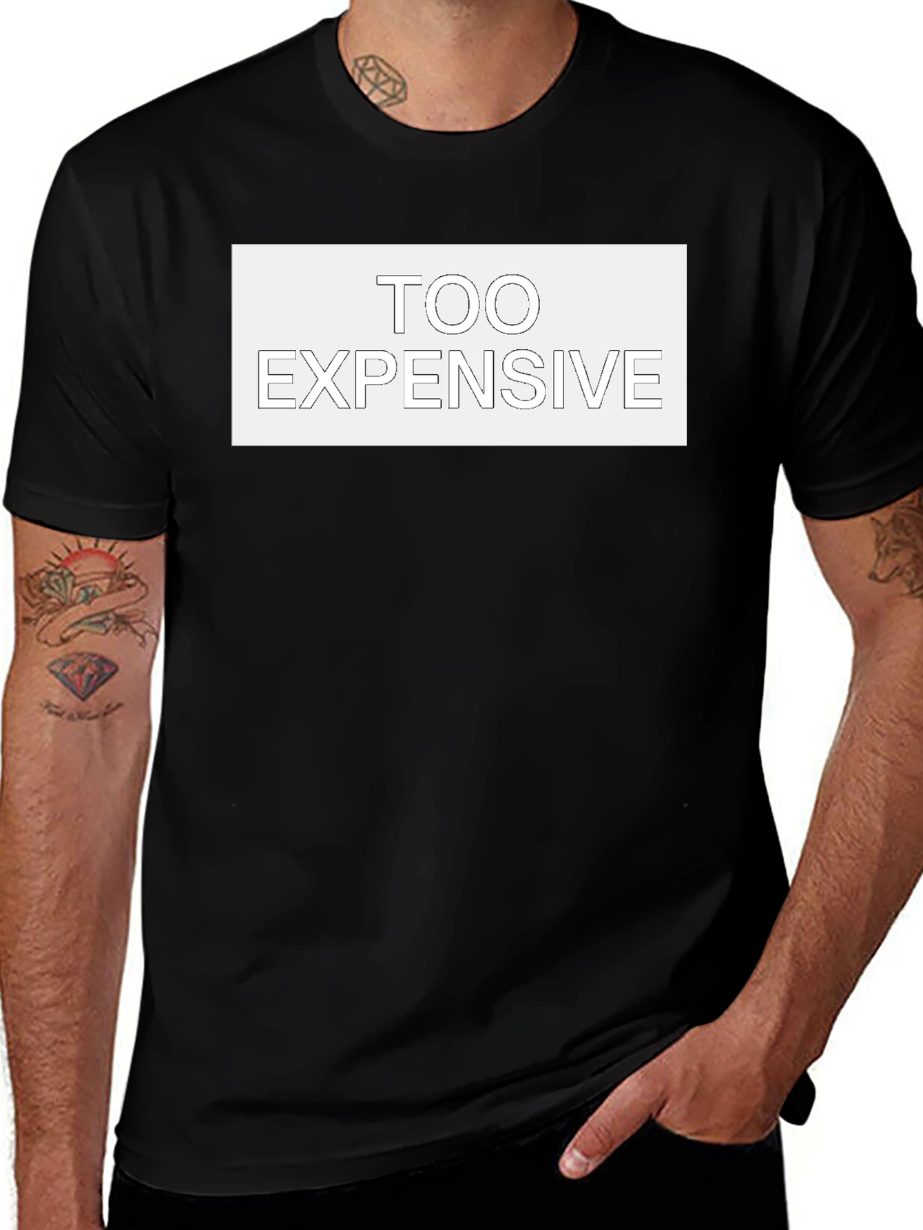 Too Expensive Graphic Tee - Mens Black Cotton T-Shirt