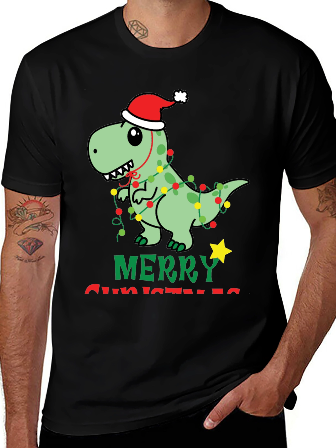 Festive Dinosaur Christmas T-Shirt