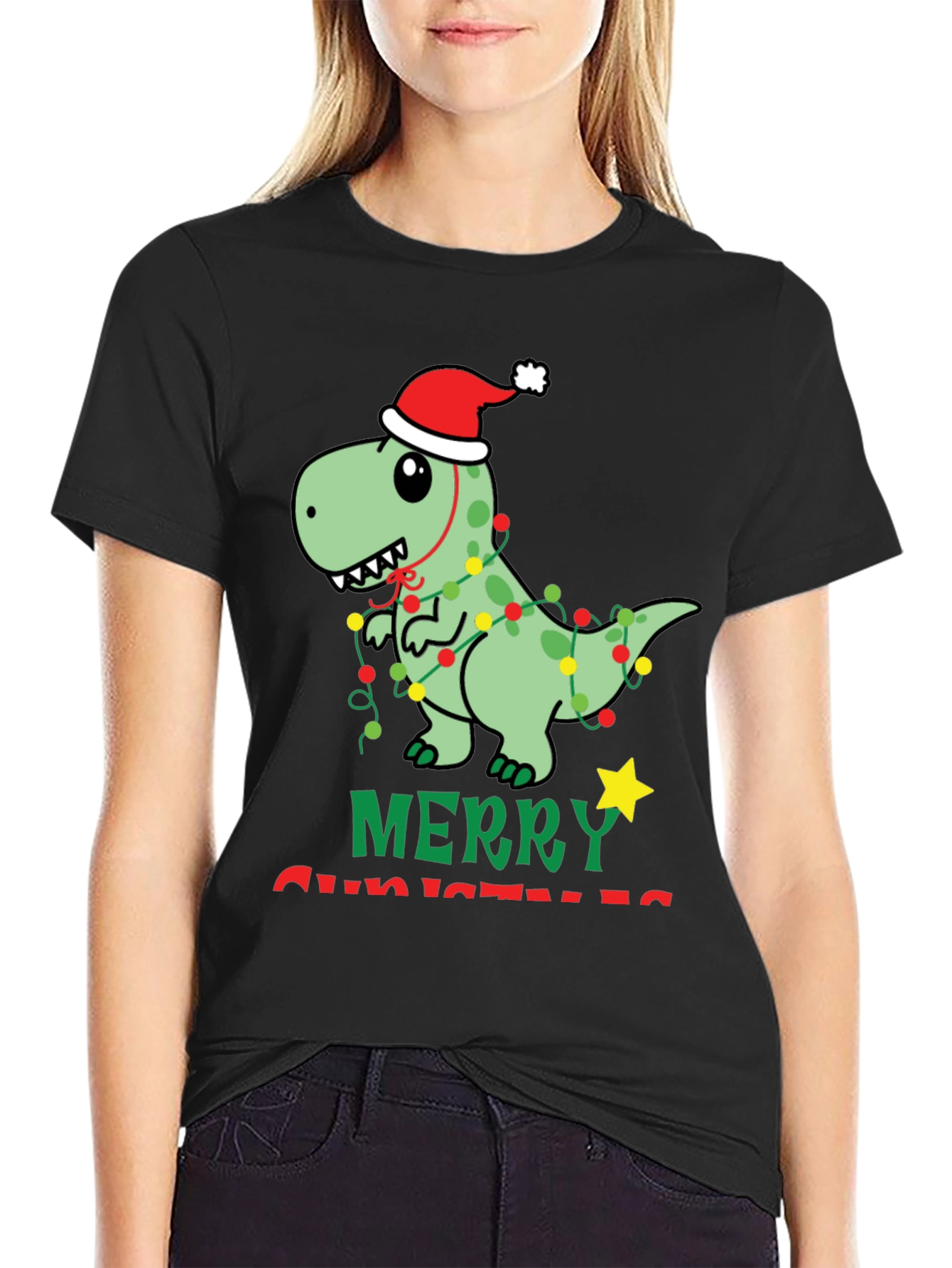 Festive Dinosaur Christmas T-Shirt