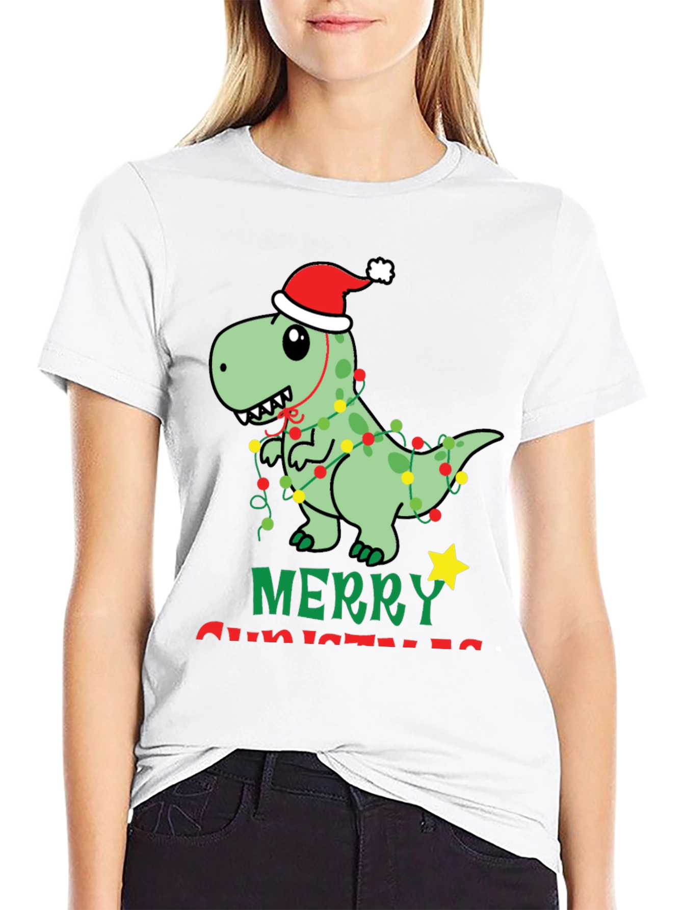 Festive Dinosaur Christmas T-Shirt