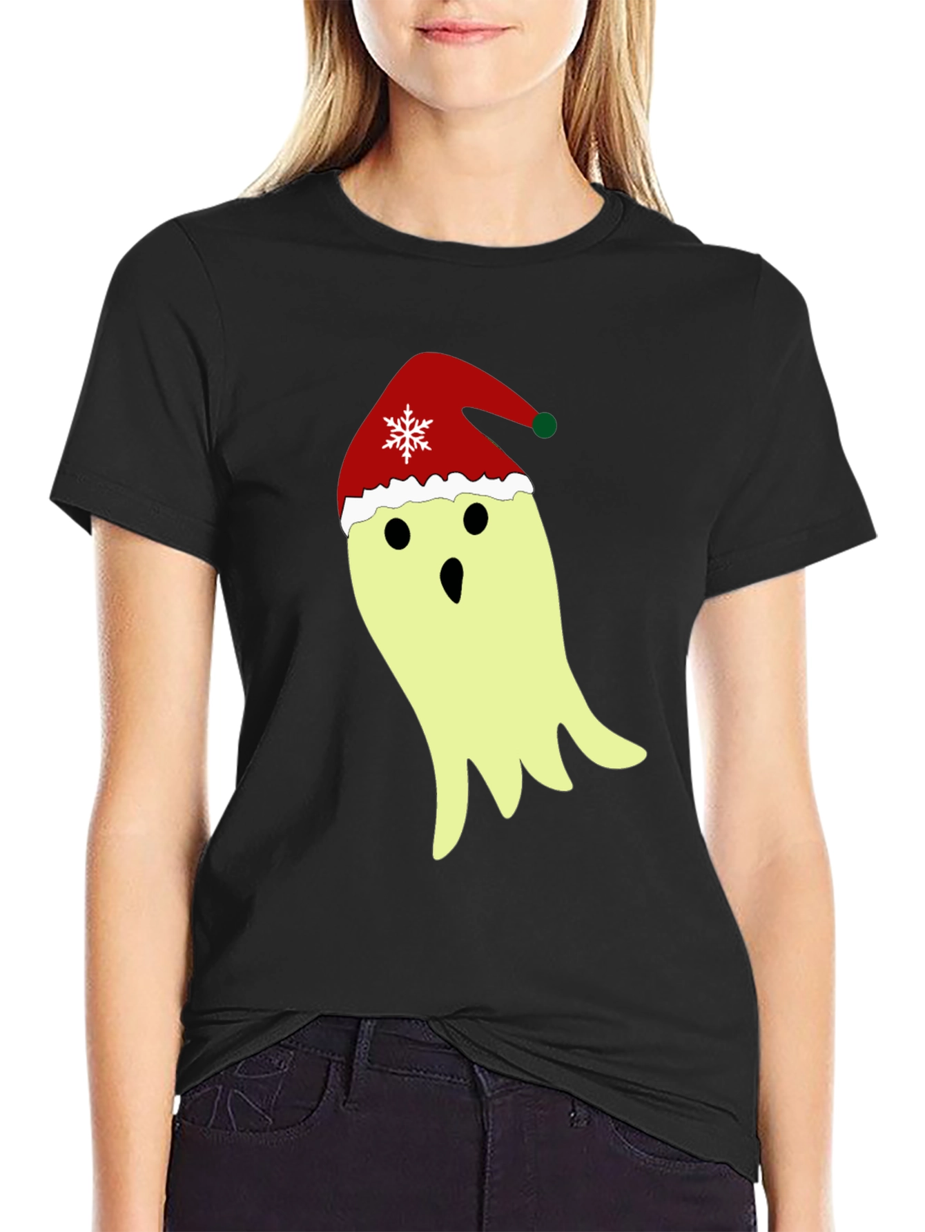 Festive Ghost T-Shirt - Christmas Holiday Spirit