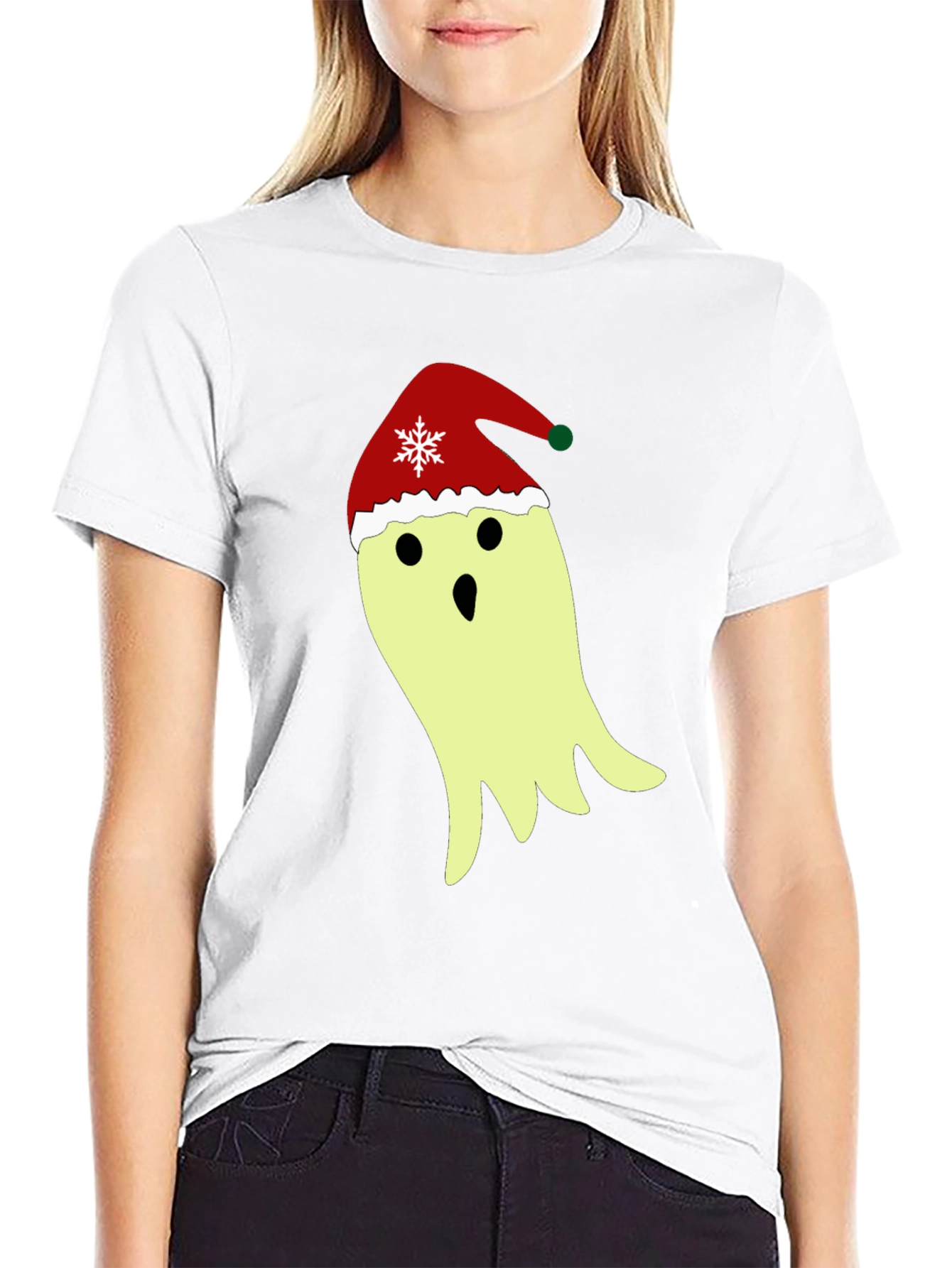 Festive Ghost T-Shirt - Christmas Holiday Spirit