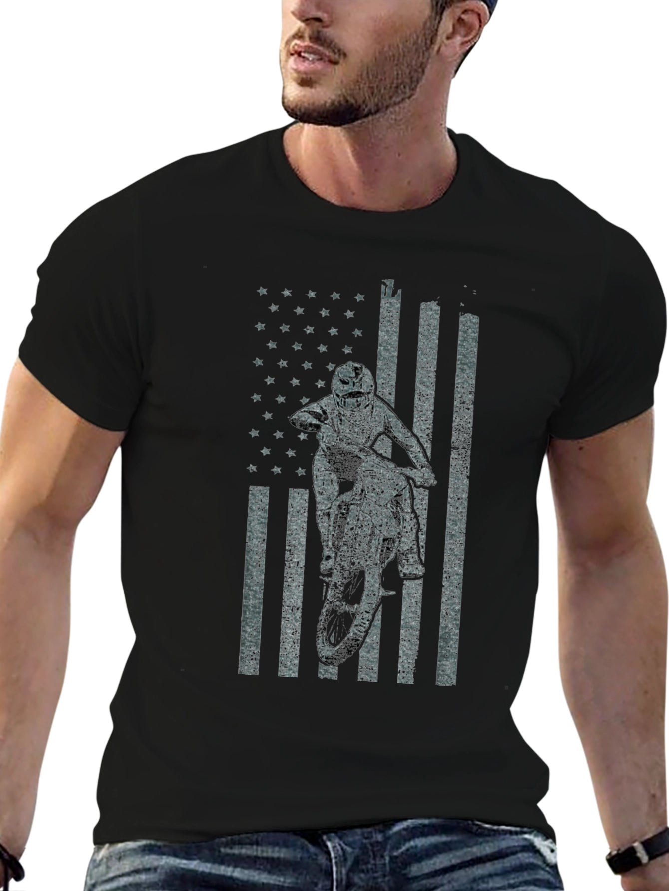 American Flag Motocross T-Shirt