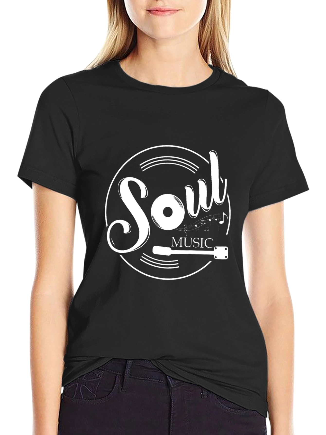 Soul Music Graphic Tee - Black Cotton Shirt
