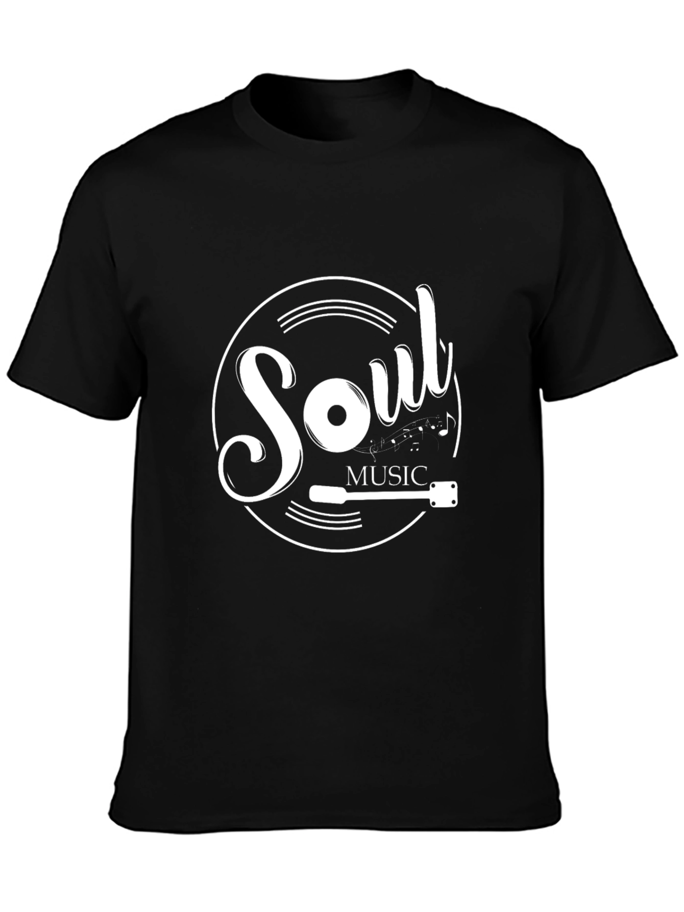 Soul Music Graphic Tee - Black Cotton Shirt