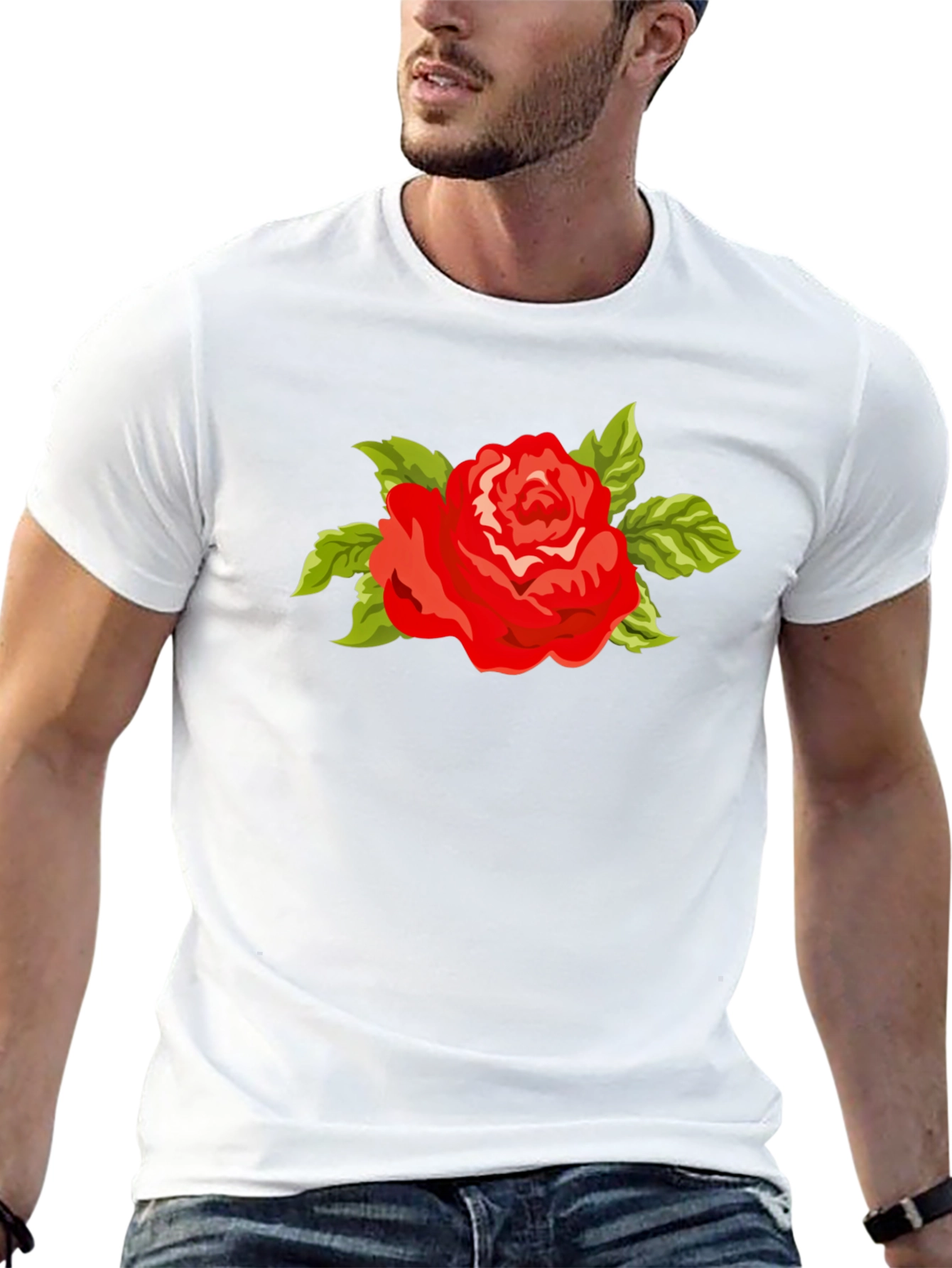 Red Rose T-Shirt - Bold Floral Graphic Tee