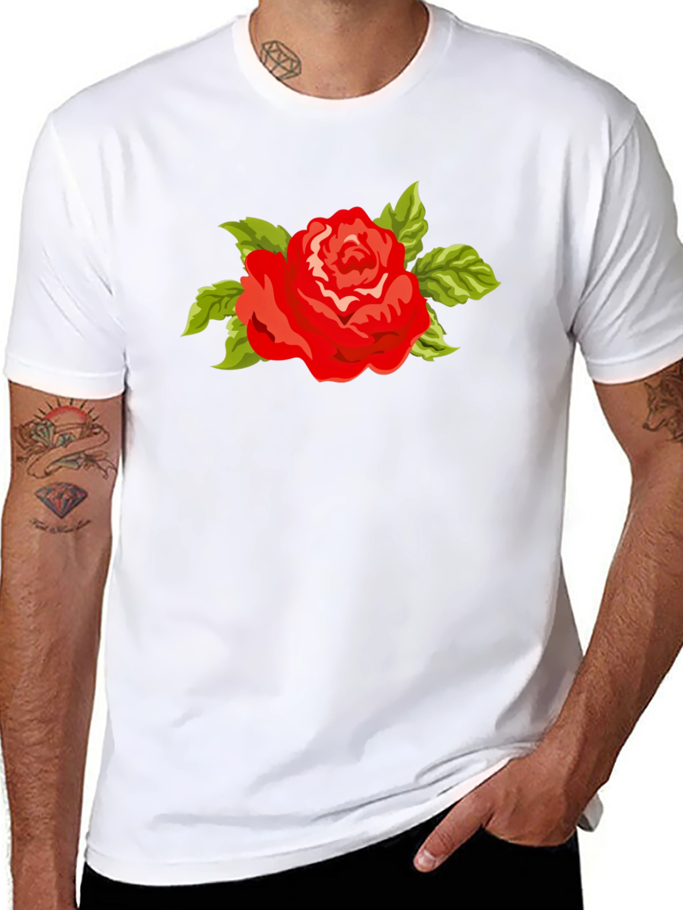 Red Rose T-Shirt - Bold Floral Graphic Tee
