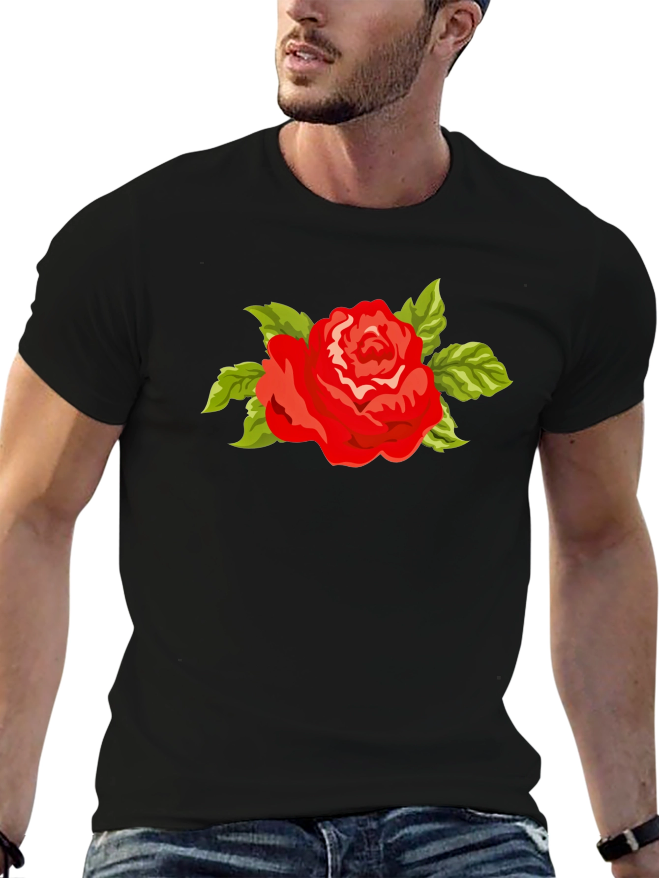 Red Rose T-Shirt - Bold Floral Graphic Tee