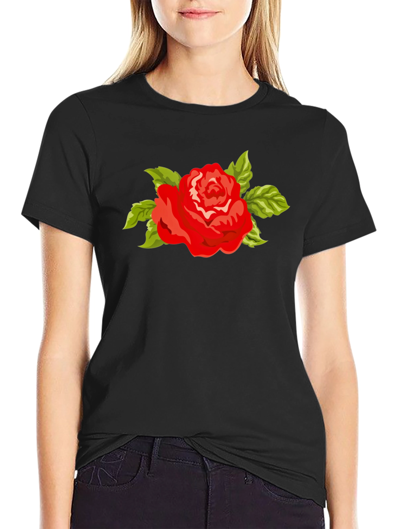 Red Rose T-Shirt - Bold Floral Graphic Tee