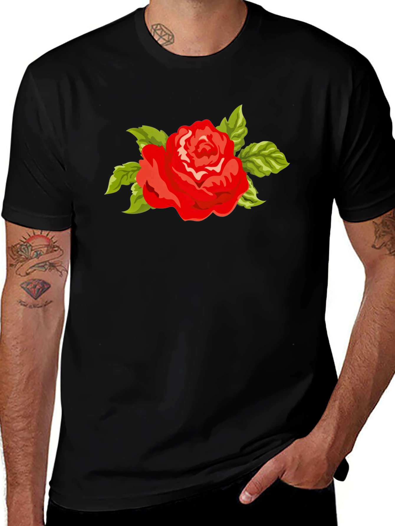 Red Rose T-Shirt - Bold Floral Graphic Tee