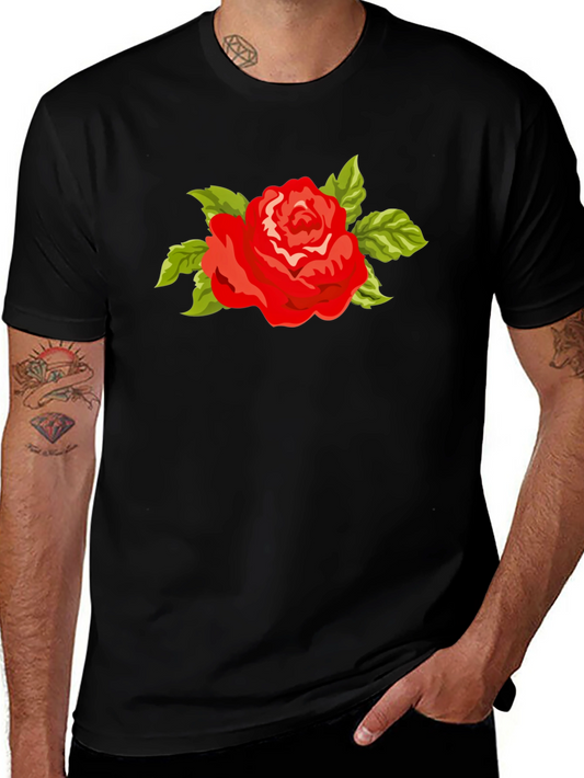 Red Rose T-Shirt - Bold Floral Graphic Tee