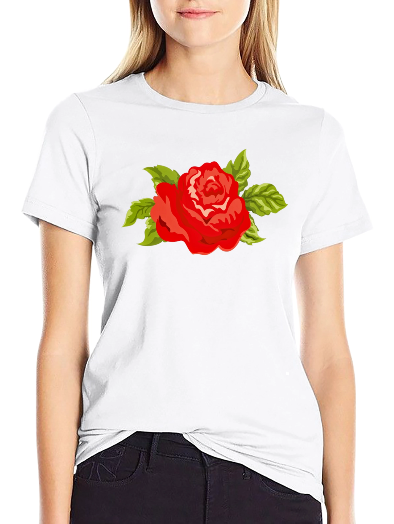 Red Rose T-Shirt - Bold Floral Graphic Tee