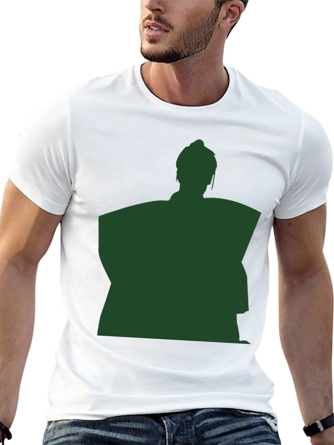 Sumo Wrestler Silhouette Graphic T-Shirt - Black