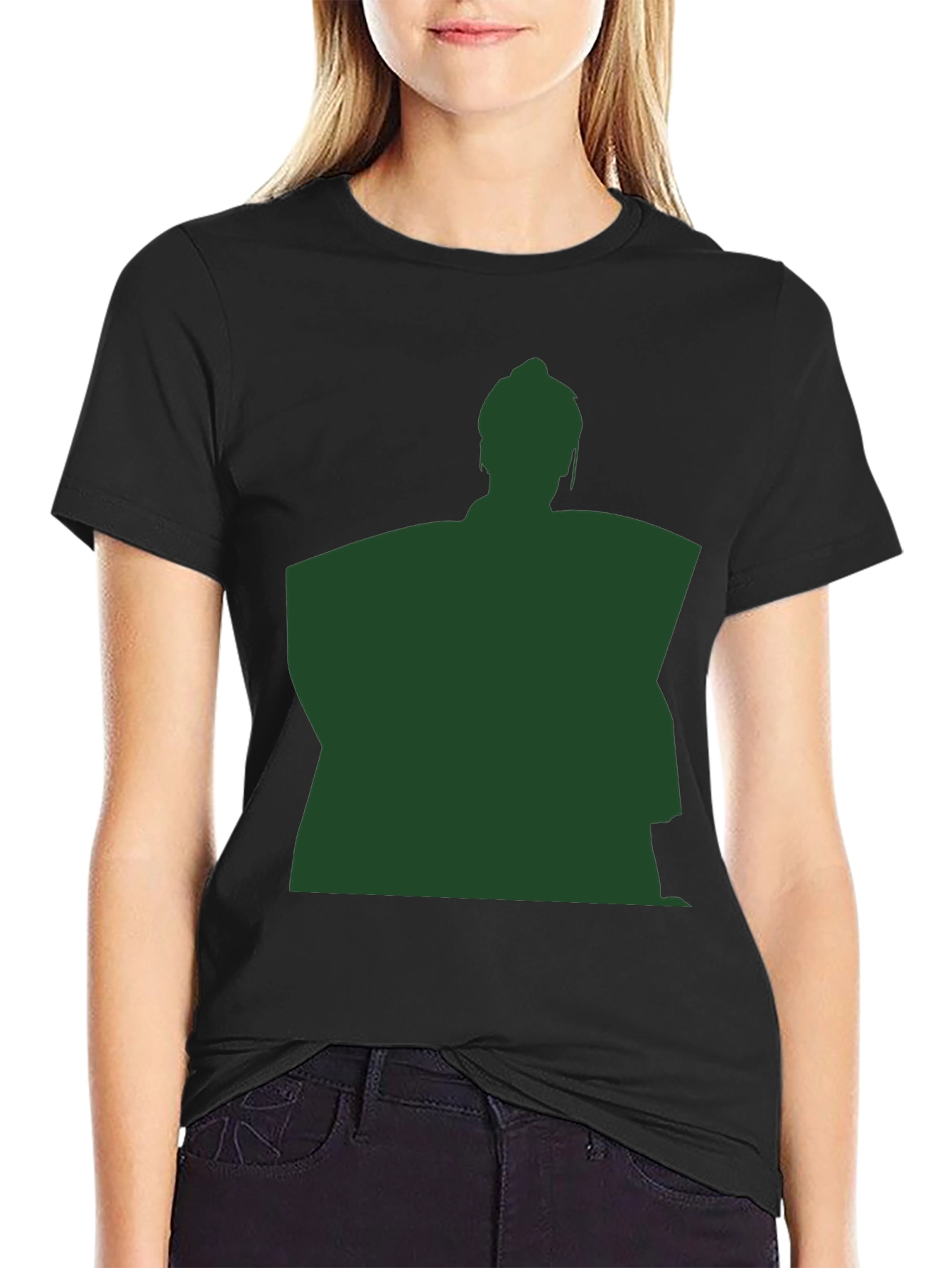 Sumo Wrestler Silhouette Graphic T-Shirt - Black