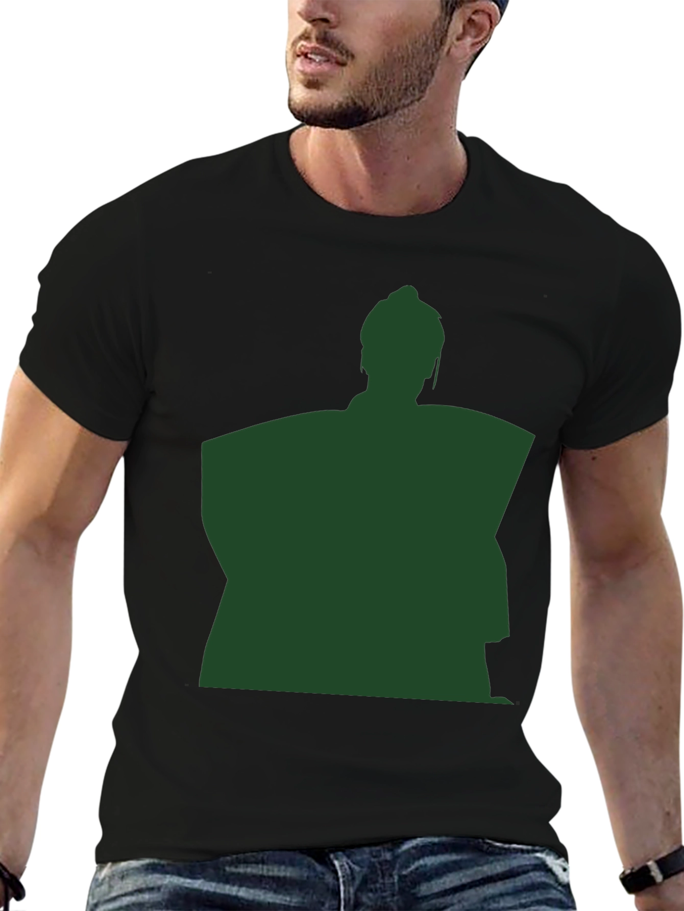 Sumo Wrestler Silhouette Graphic T-Shirt - Black