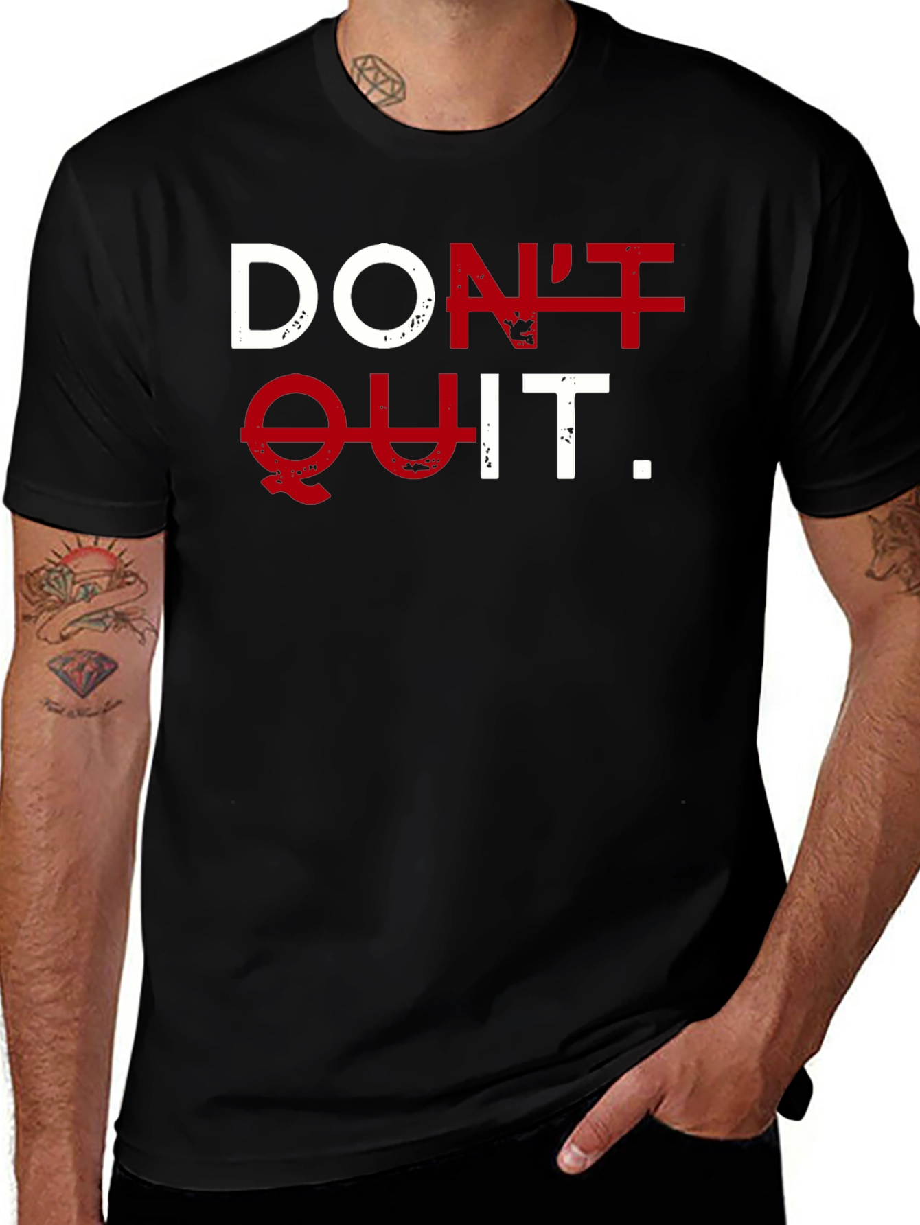 Motivational Dont Quit T-Shirt - Black