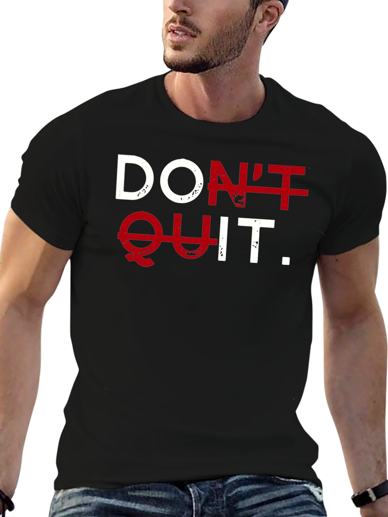 Motivational Dont Quit T-Shirt - Black