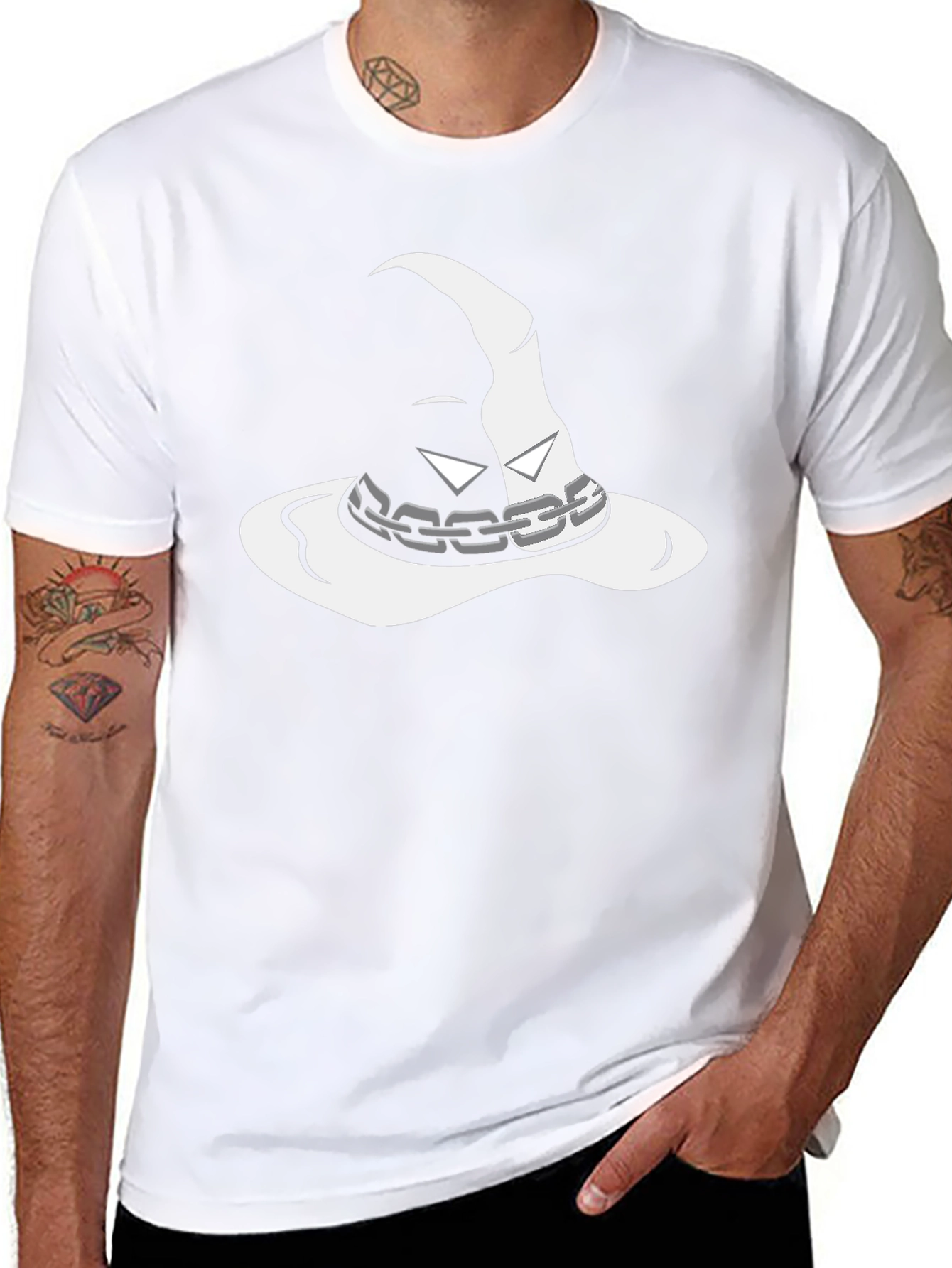 Mystic Wizard Hat Graphic Tee - Black